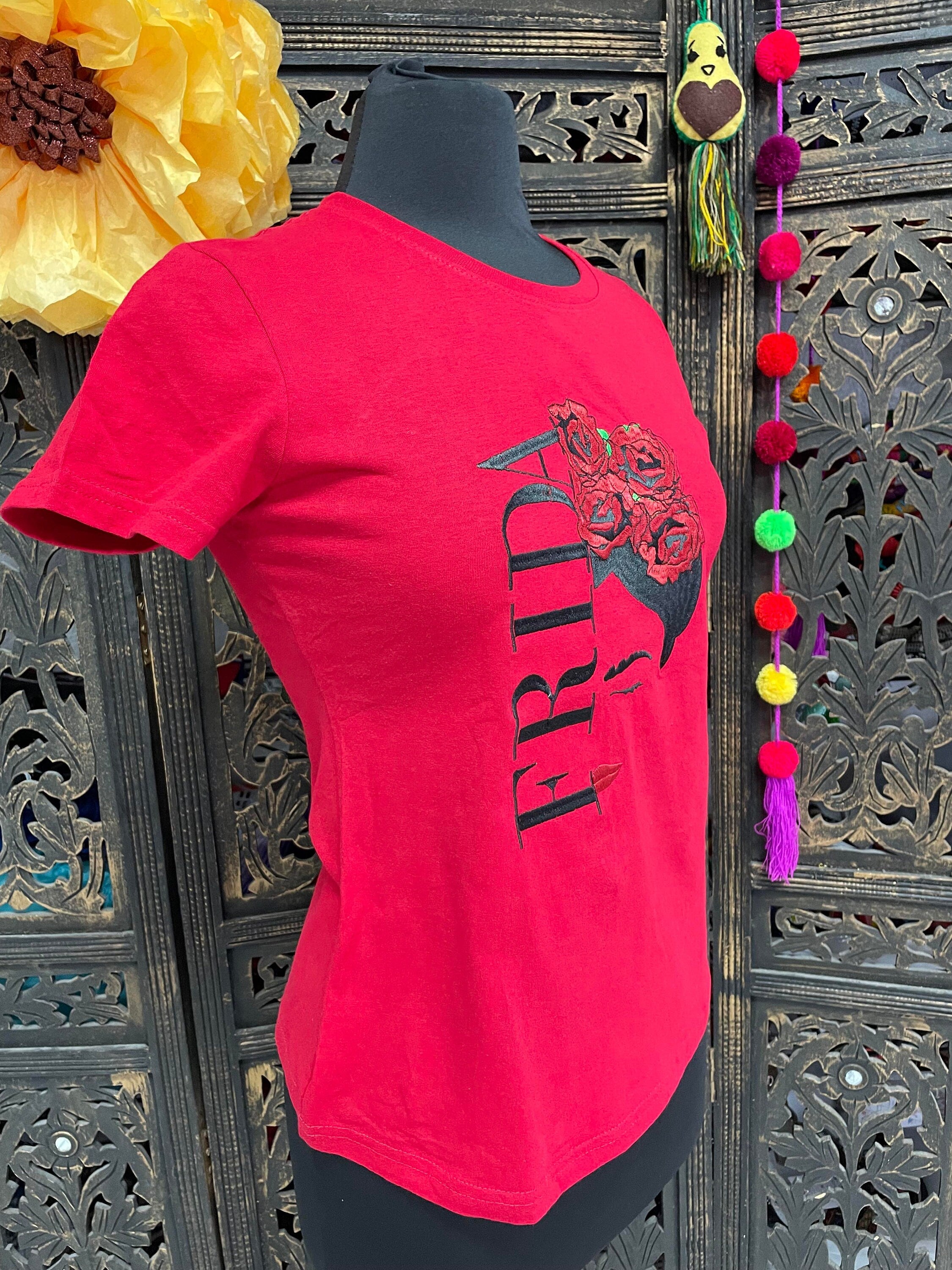 Beautiful Mexican Embroidered Frida TShirts - Artisanal TShirts