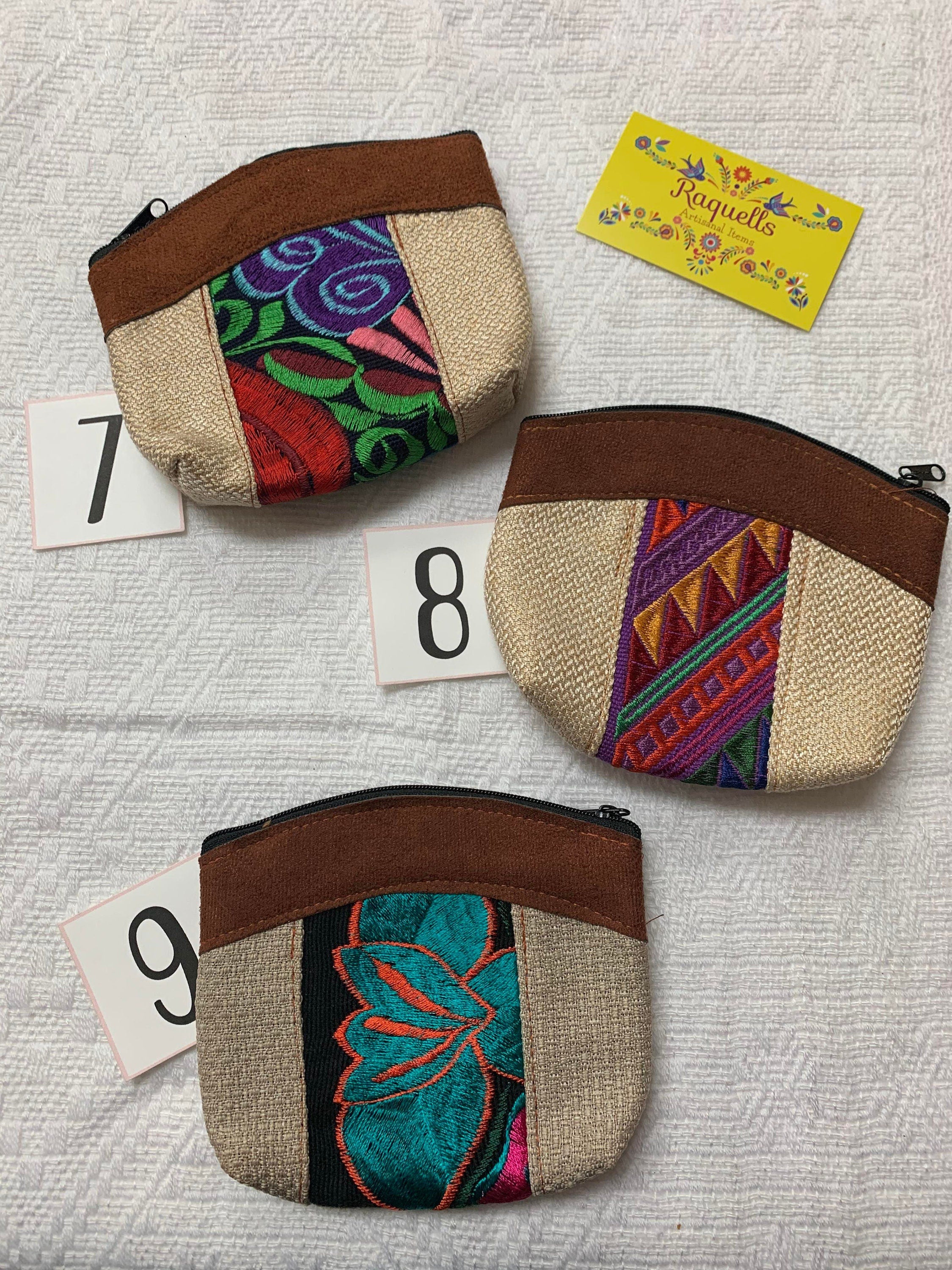 Image of Cute Handmade Coin Bags - Embroidered Coin Bags - Mexican Style Bags