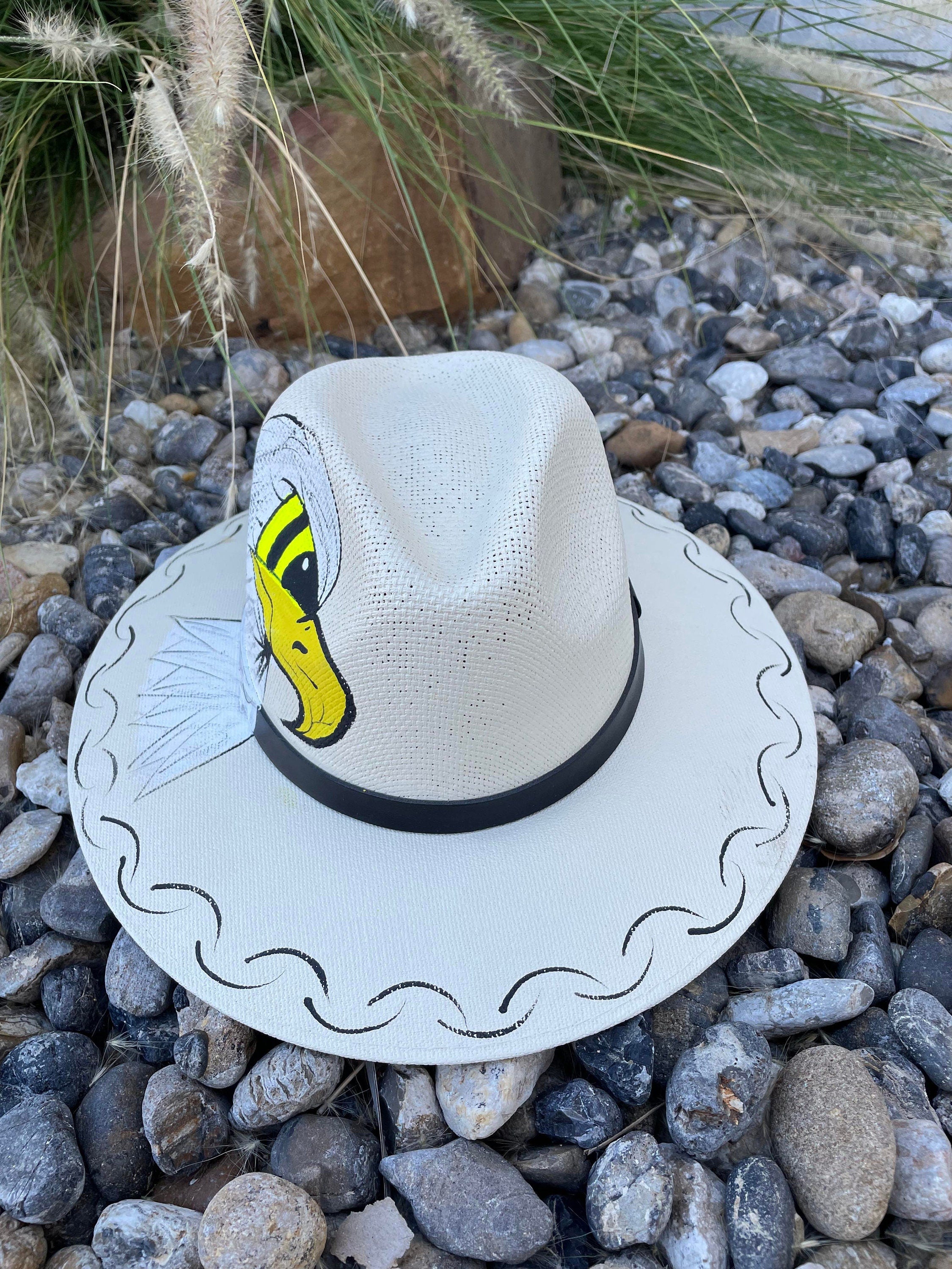 Gorgeous Large Hand Painted Mexican Straw Hat - Artisanal Hat - Western Hat