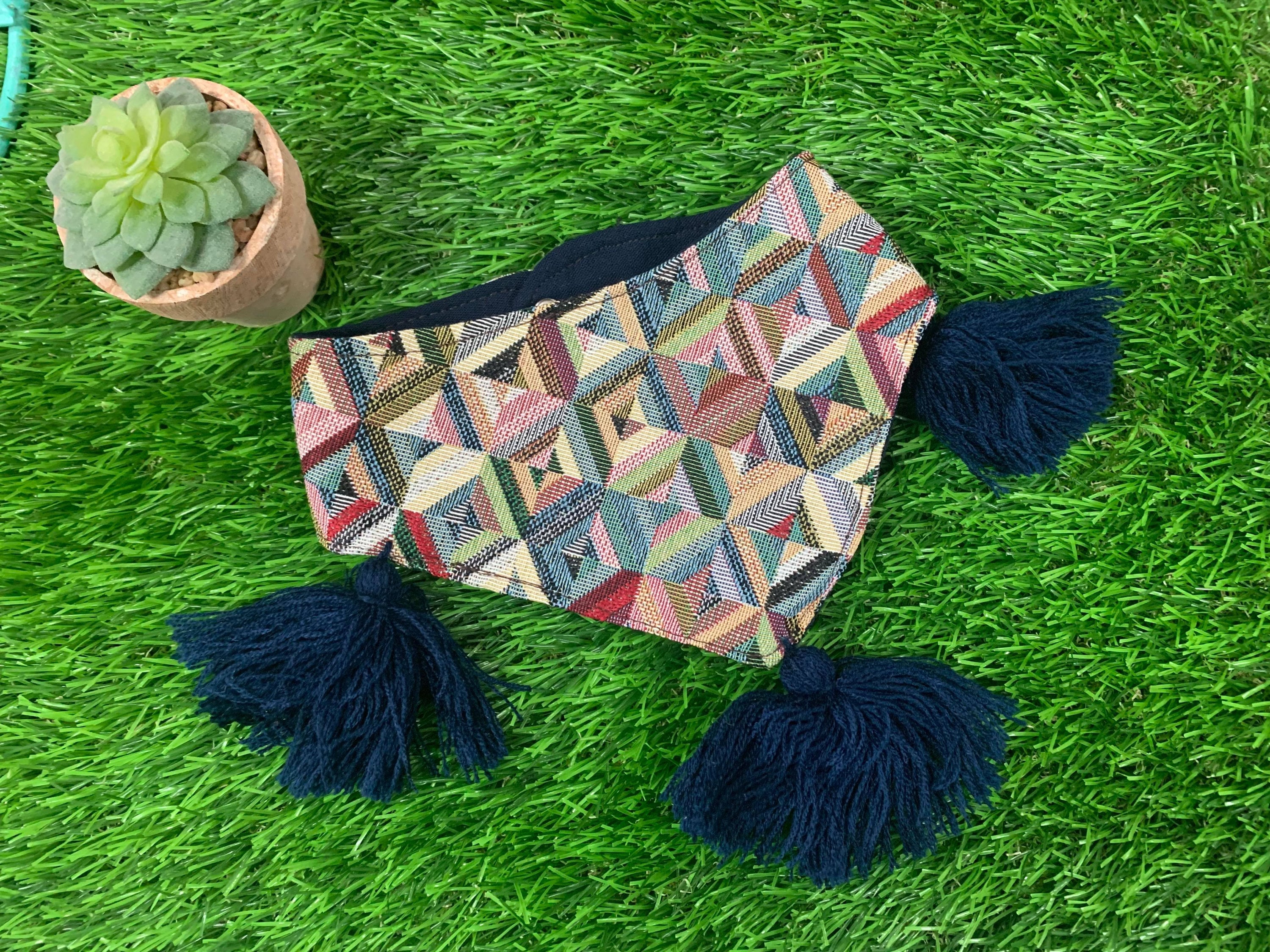 Image of Small Dog Bandanas - Artisan Made Tassel Bandanas - Clip on Bandanas