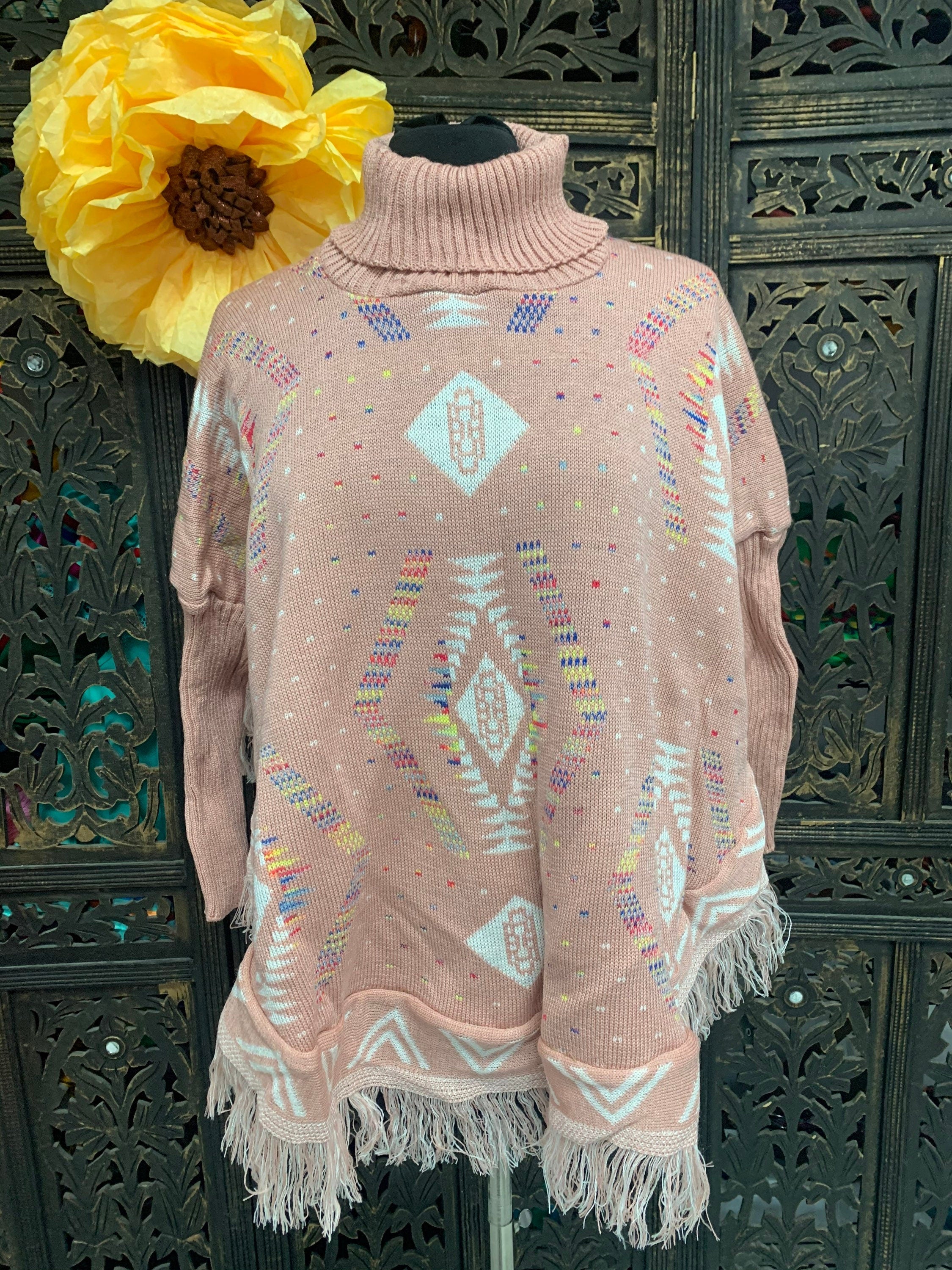 Image of Artisanal Handmade Long Sleeve Mananitas - Mexican Ponchos - Handmade Covering