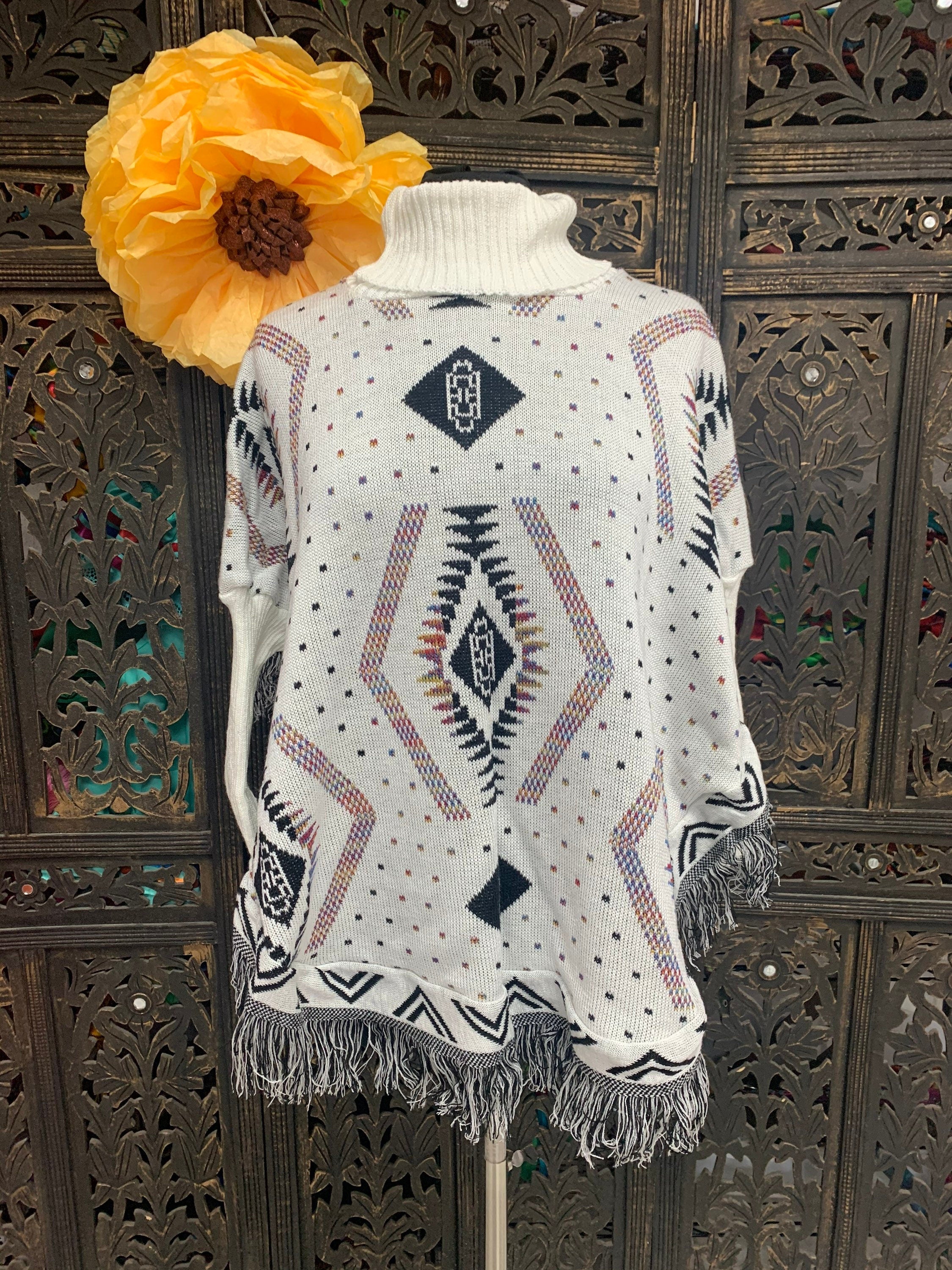 Image of Artisanal Handmade Long Sleeve Mananitas - Mexican Ponchos - Handmade Covering