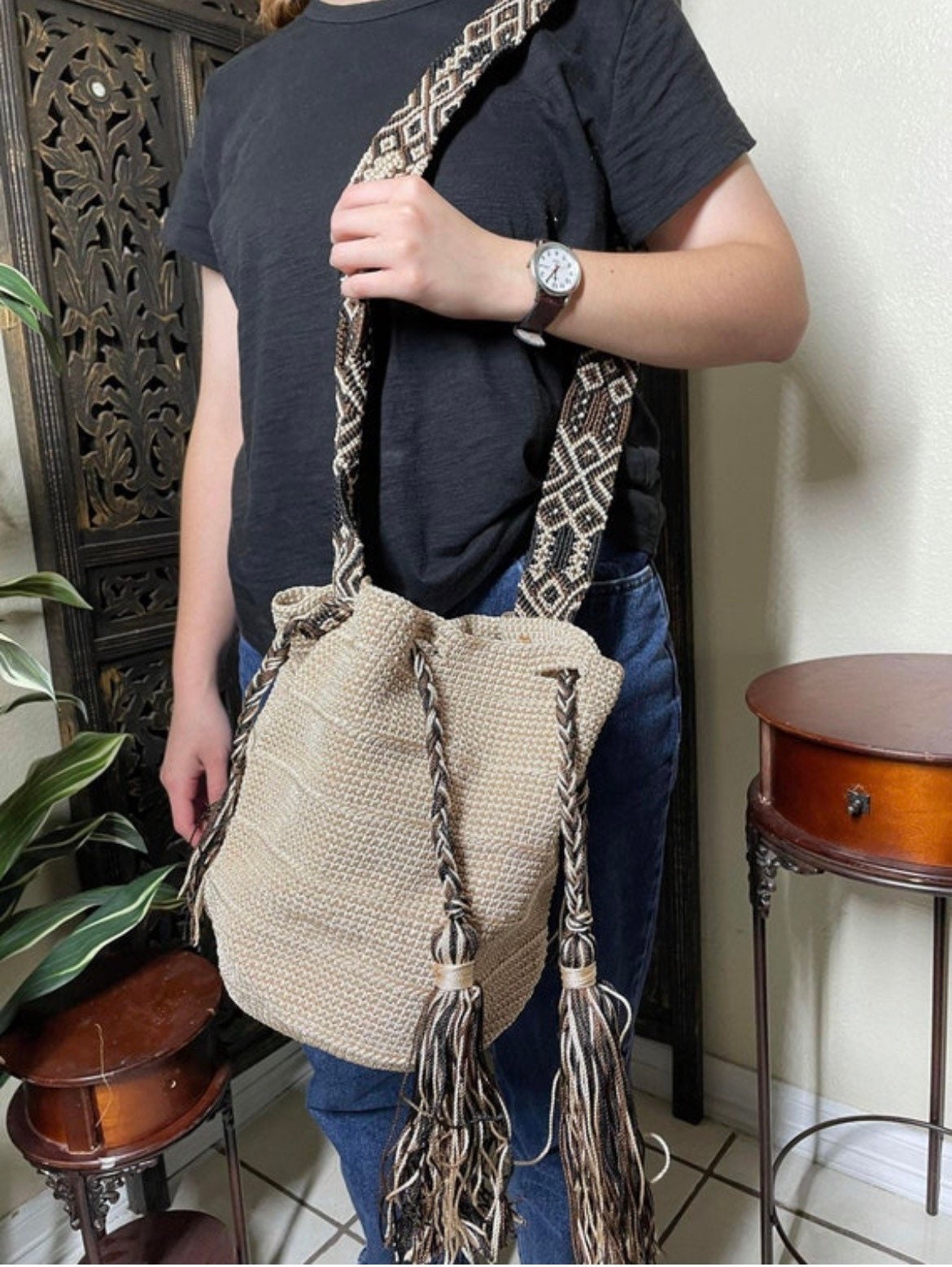 Handwoven Artisanal Tote Bag - Boho Bag