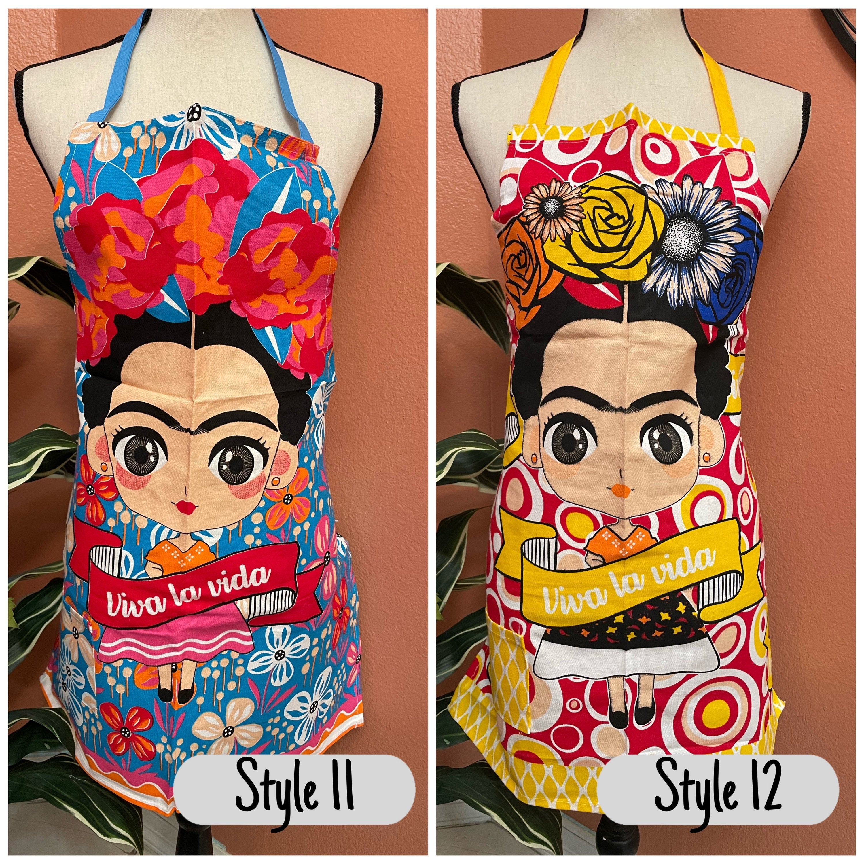 Image of Beautiful Frida Print Aprons - Artisanal Aprons