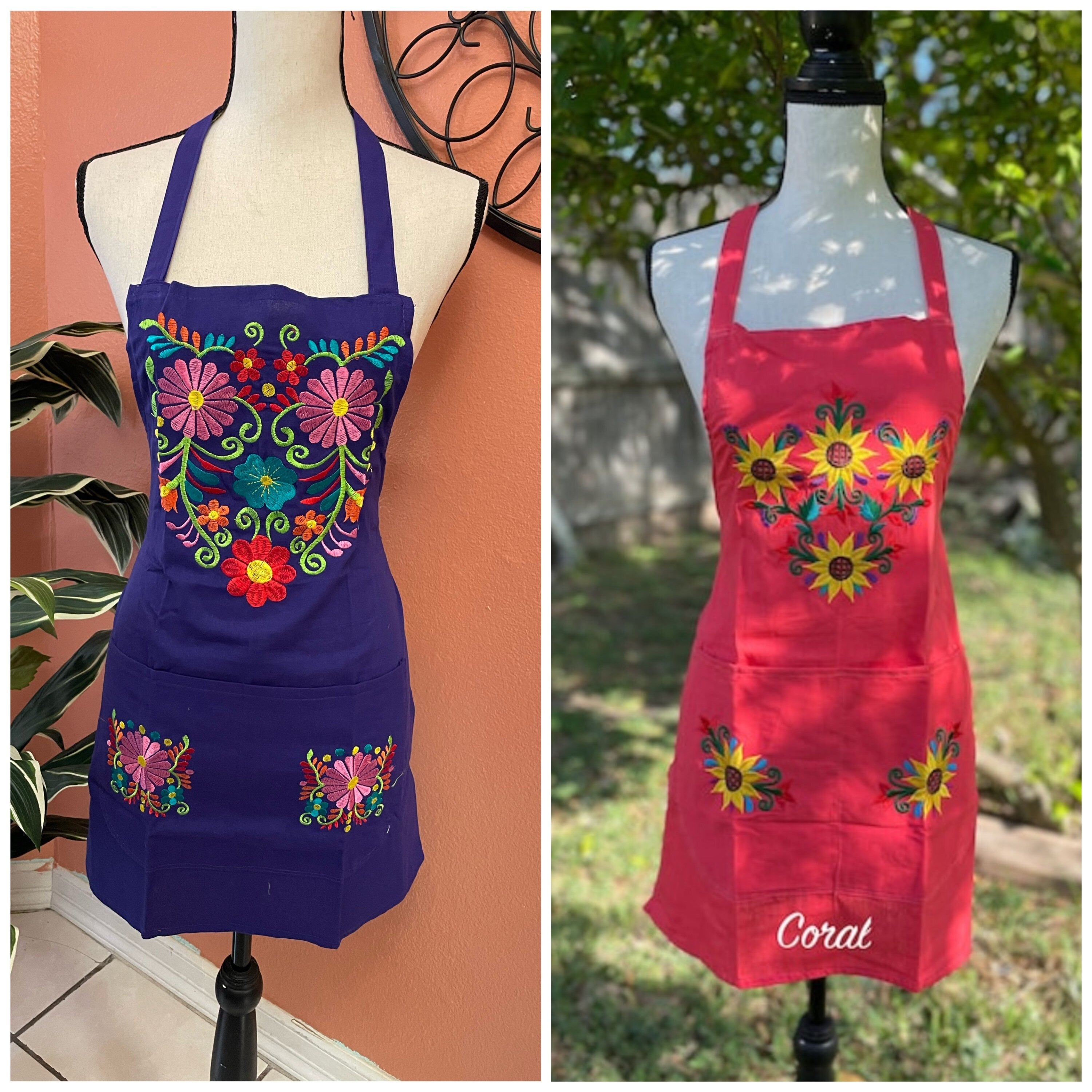 Image of Beautiful Embroidered Aprons - Artisanal Aprons in Manta fabric