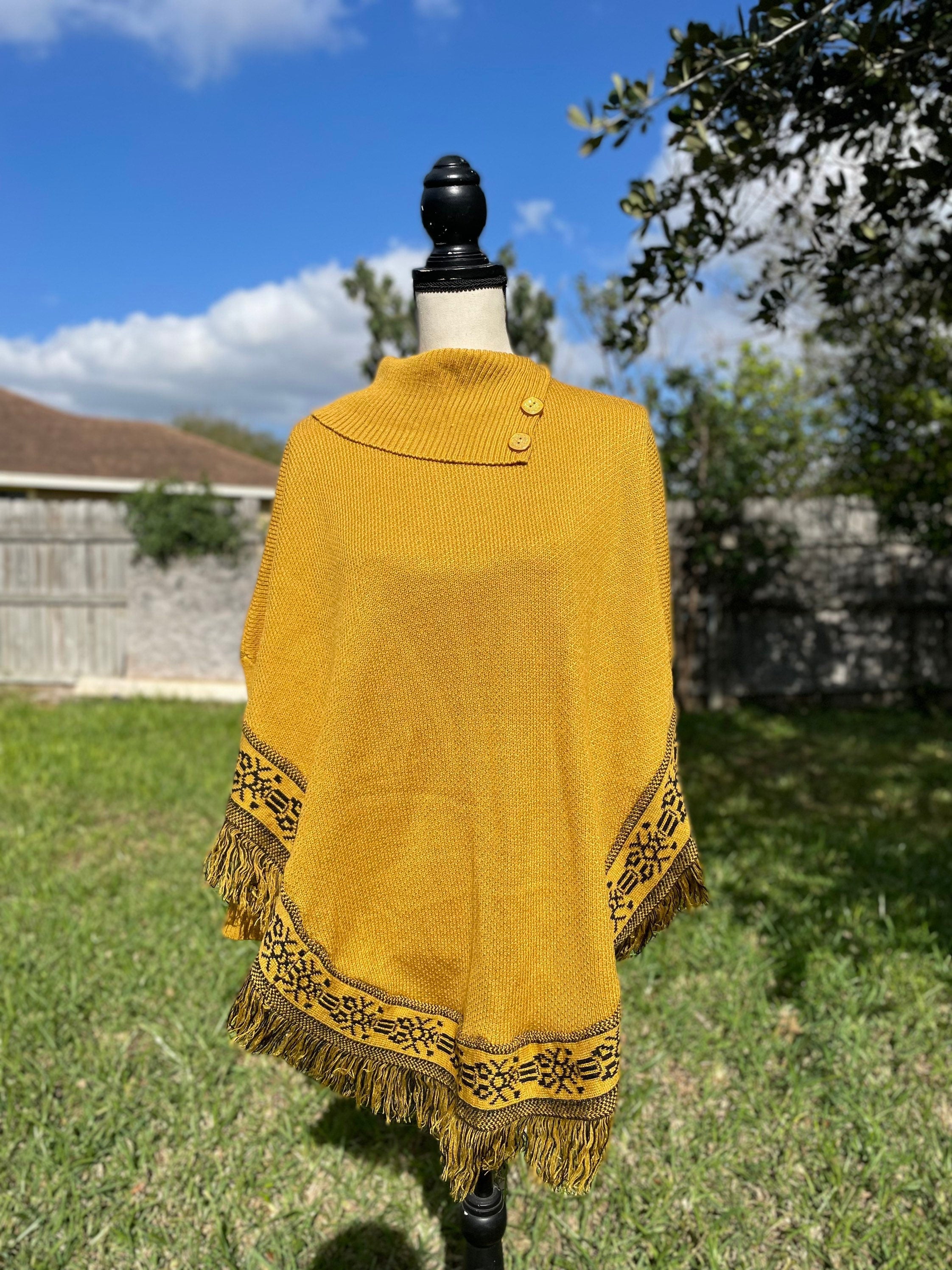 Image of Beautiful & Trendy Artisanal Long Sleeve Mananitas - Mexican Ponchos - Covering