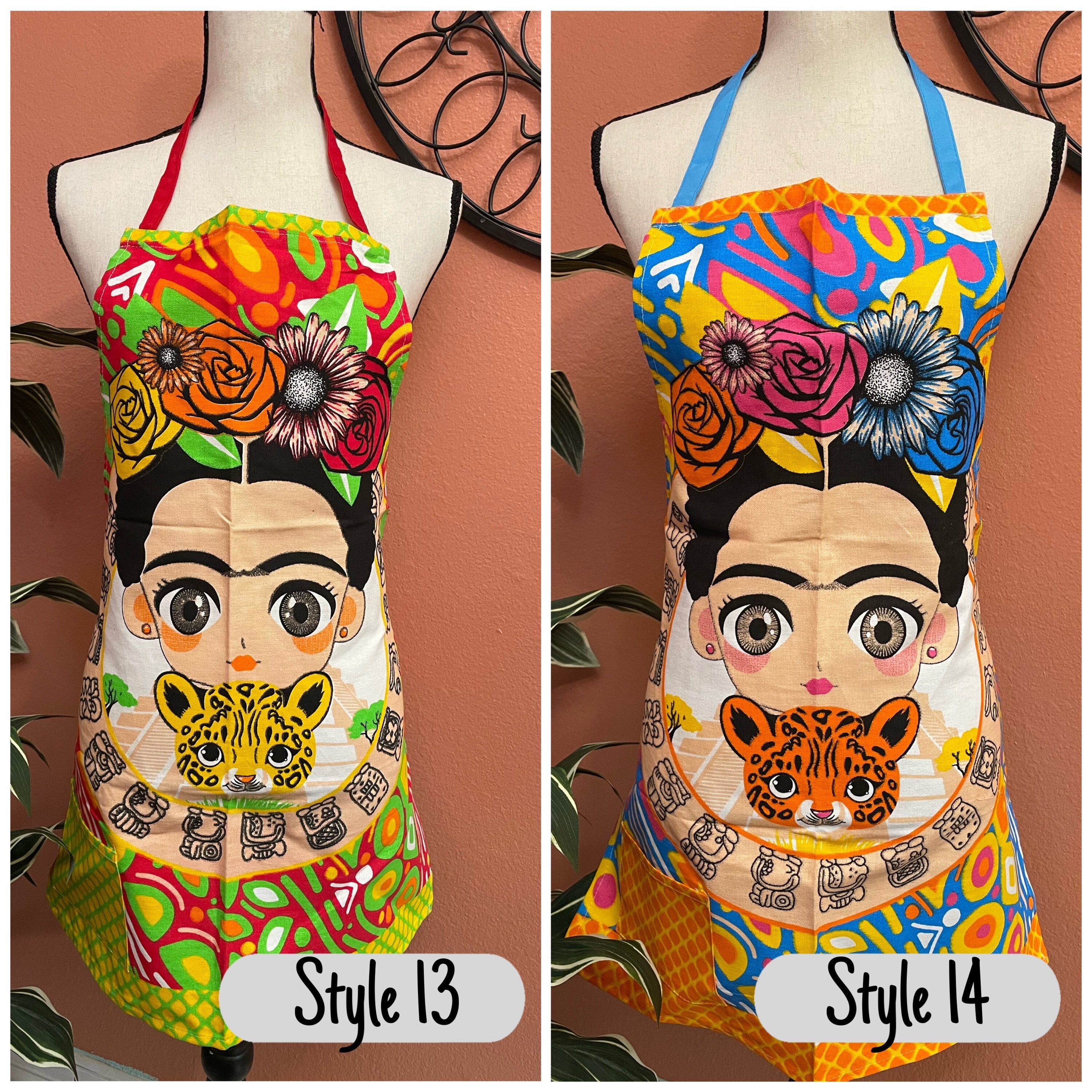 Image of Beautiful Frida Print Aprons - Artisanal Aprons