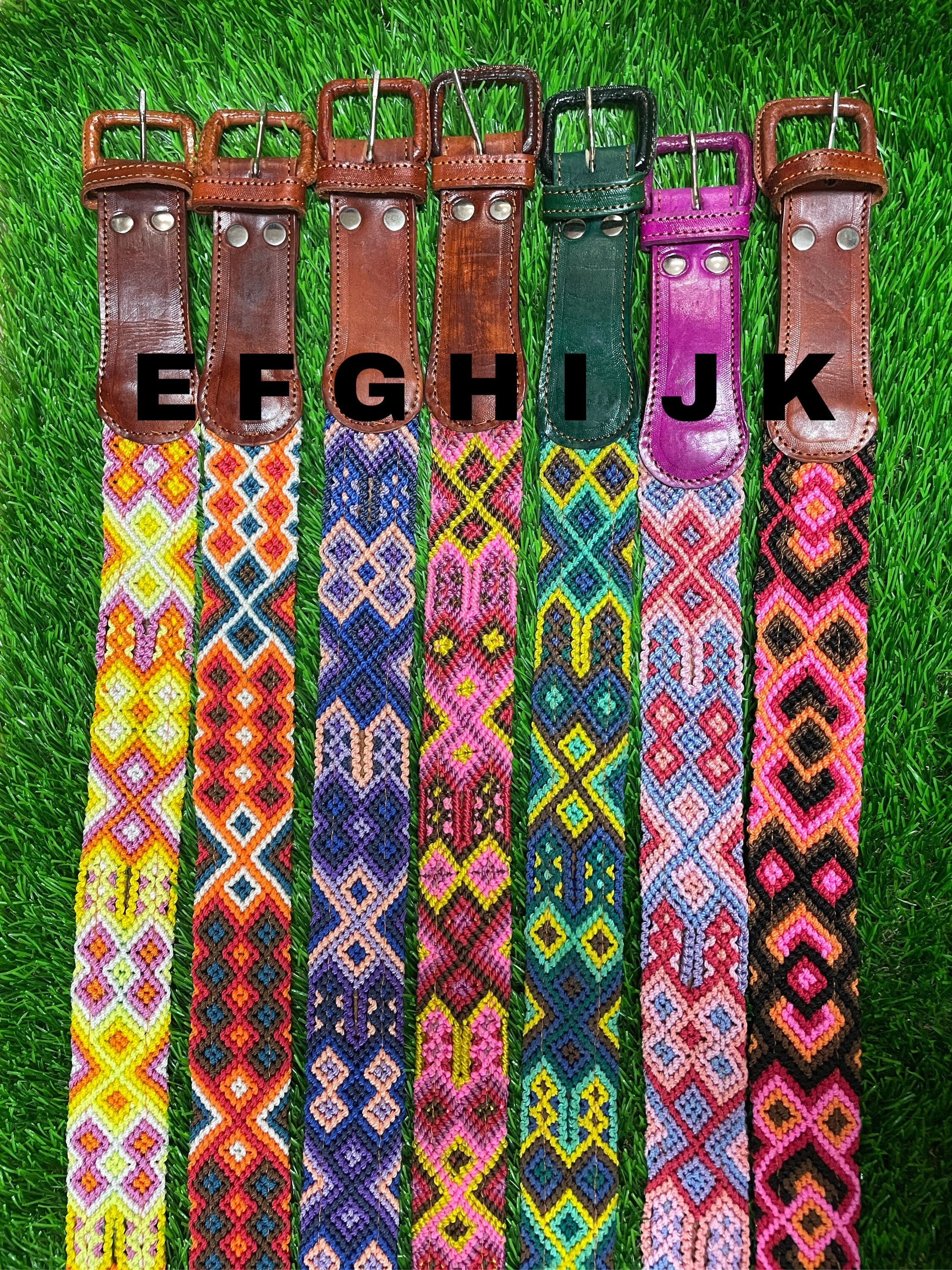 Image of Unique Boho Embroidered Belt - Handmade Embroidered Belts - Boho Artisanal Belts