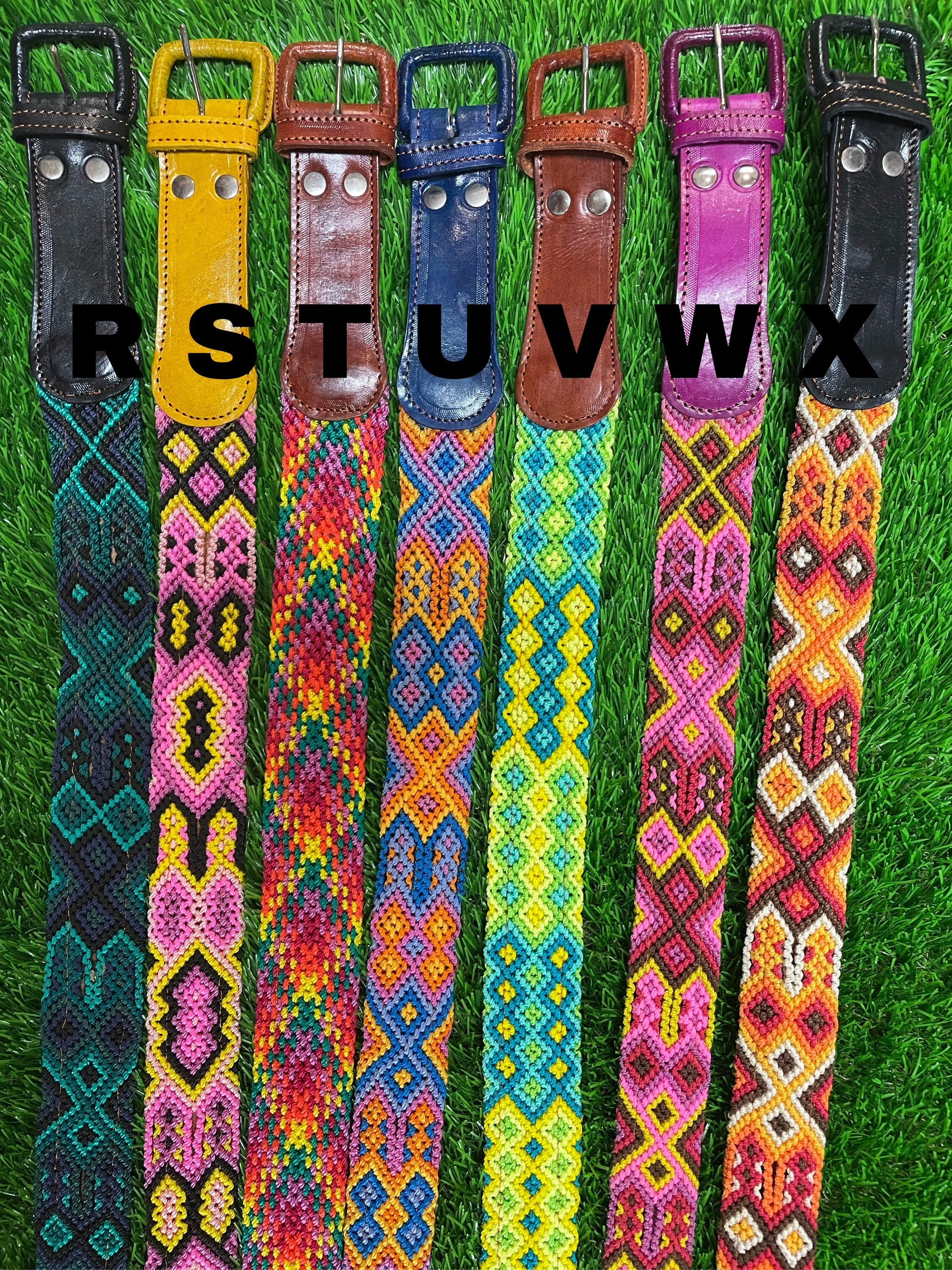 Image of Unique Boho Embroidered Belt - Handmade Embroidered Belts - Boho Artisanal Belts