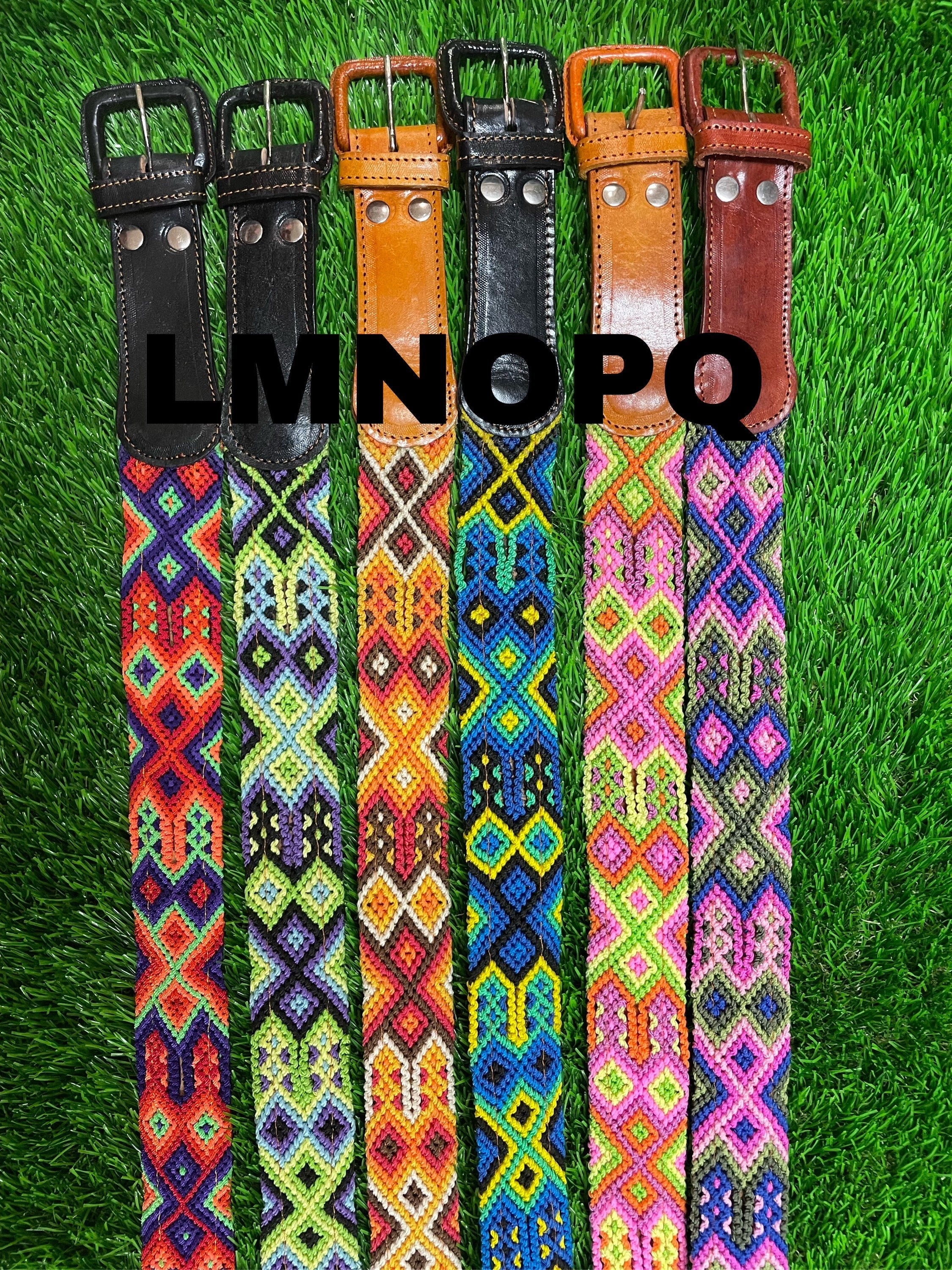 Image of Unique Boho Embroidered Belt - Handmade Embroidered Belts - Boho Artisanal Belts