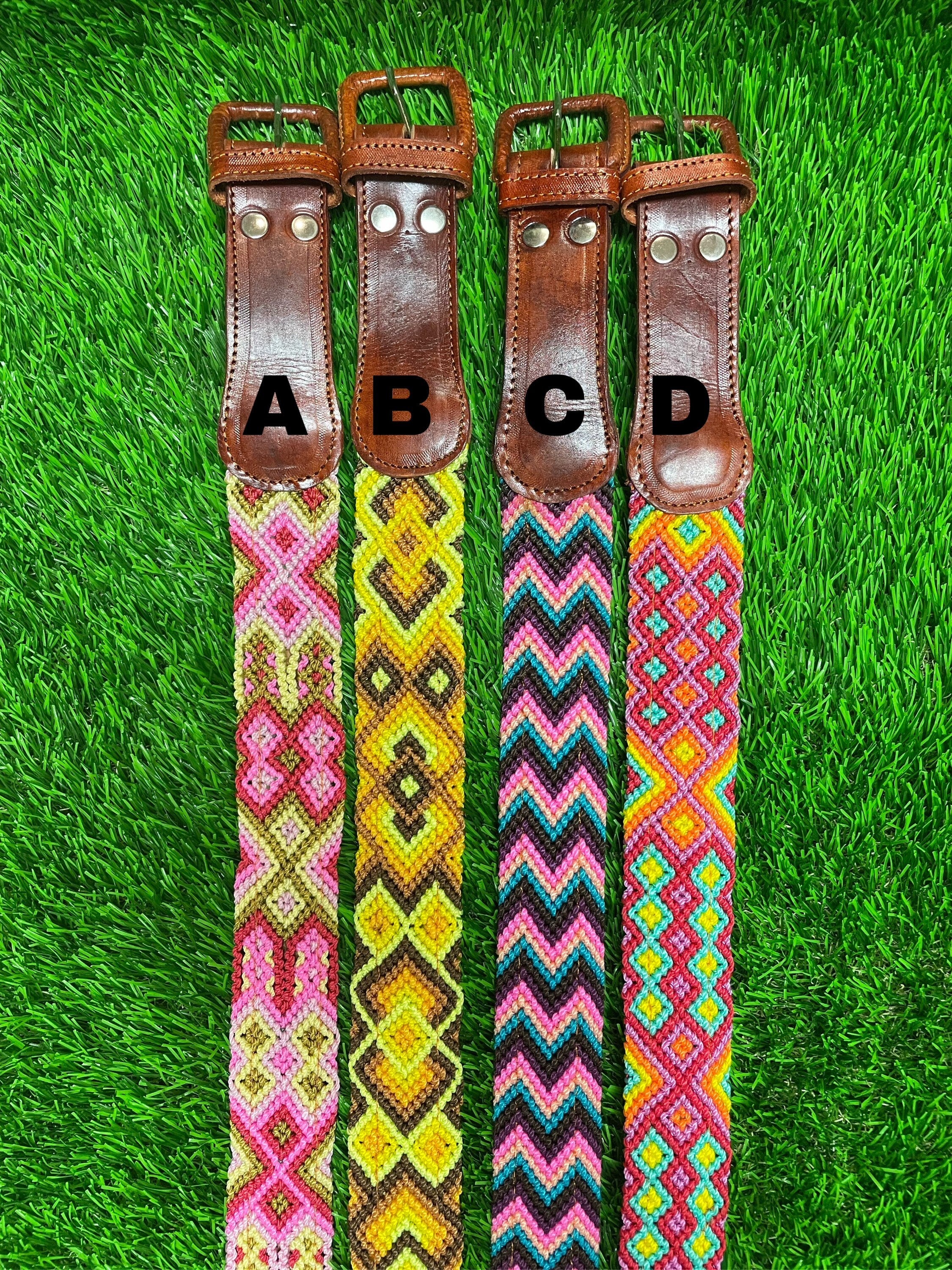 Image of Unique Boho Embroidered Belt - Handmade Embroidered Belts - Boho Artisanal Belts