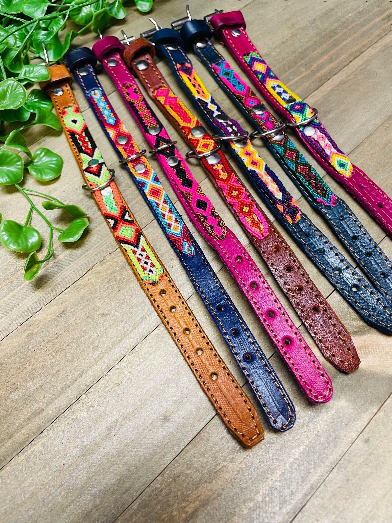 Image of Mexican Extra Small Dog Collars - Artisanal Handmade Dog Collars - Leather Collars