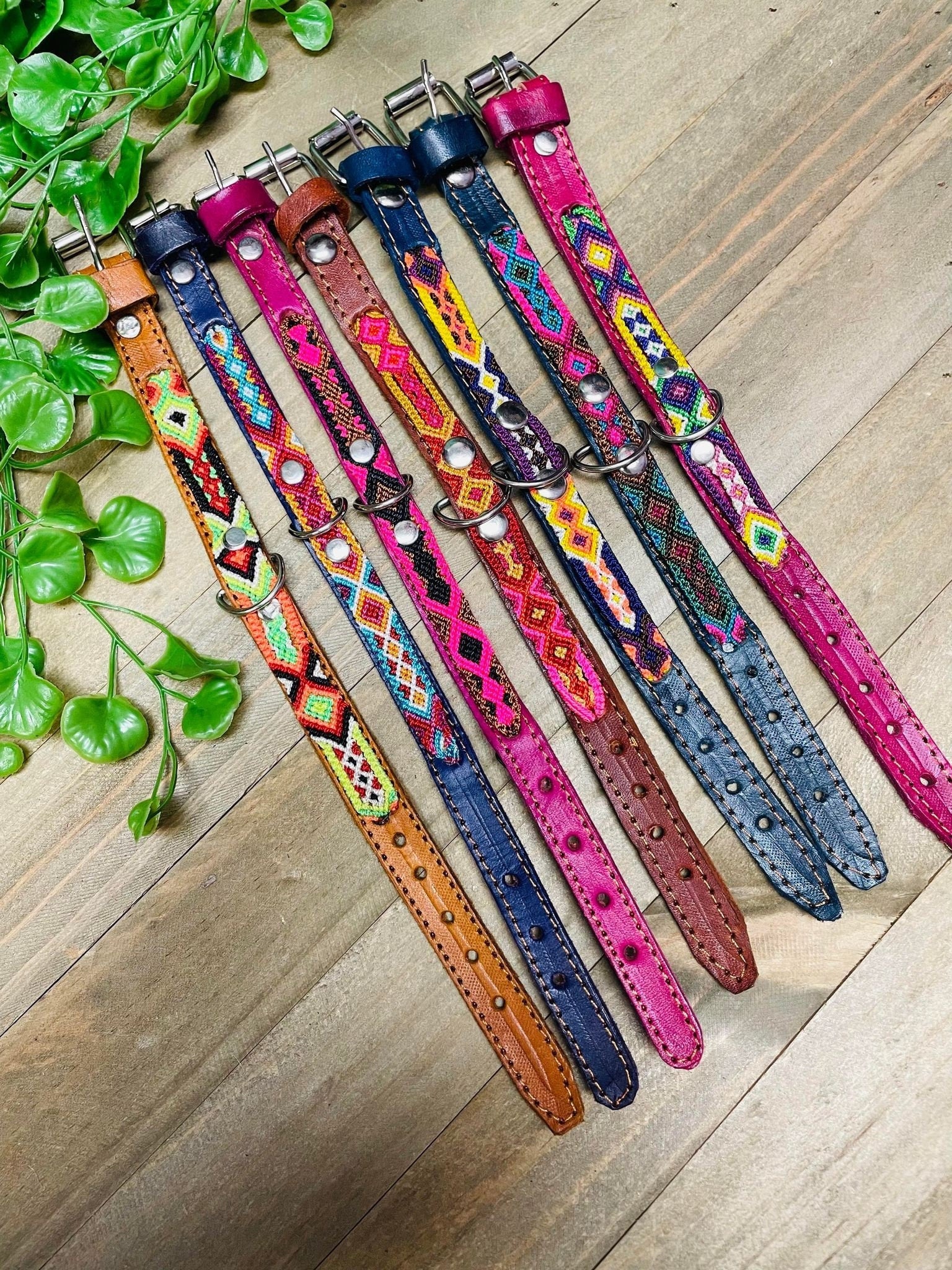 Image of Mexican Extra Small Dog Collars - Artisanal Handmade Dog Collars - Leather Collars