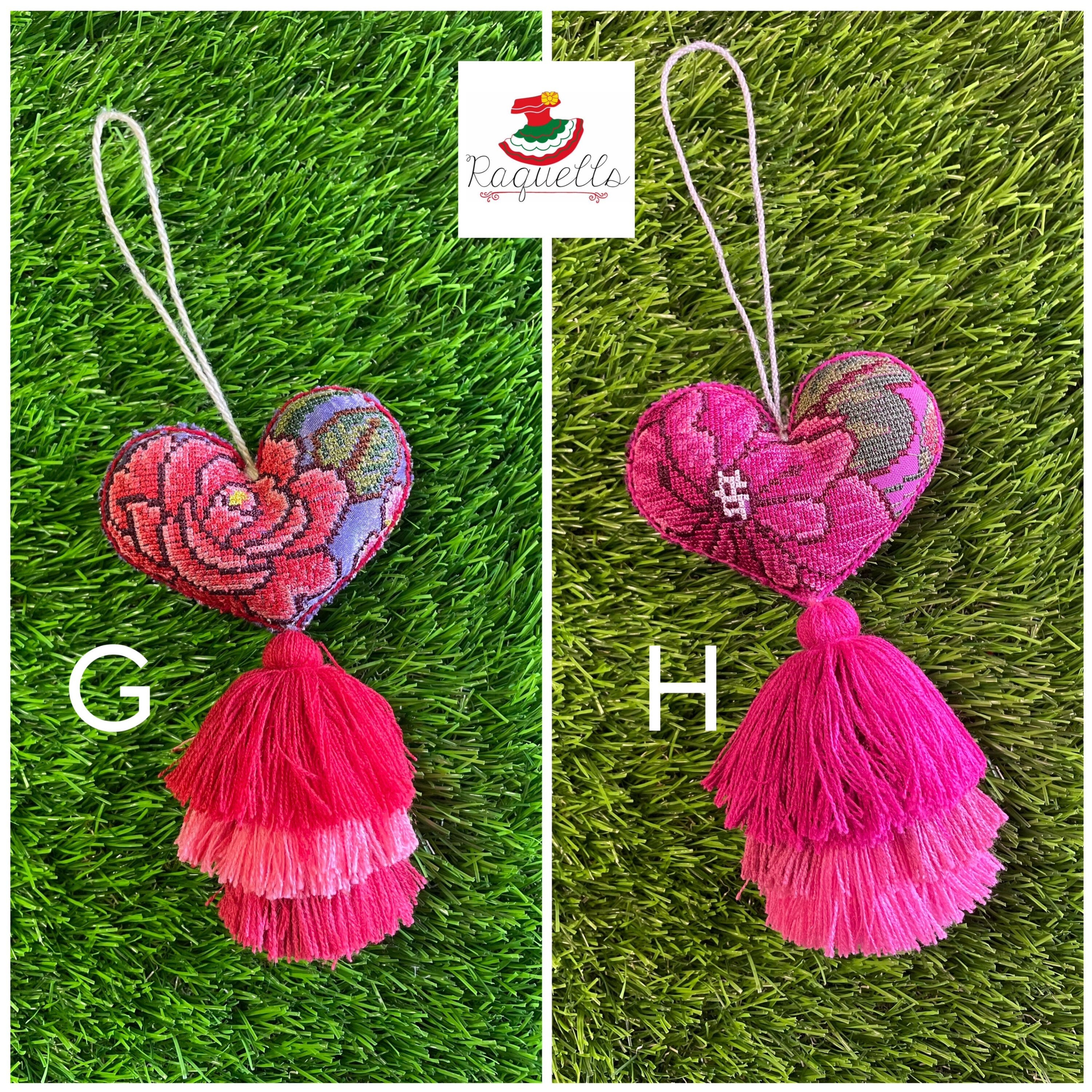 Heart Handmade Tassel PomPom - Artisan Made PomPom - Heart Decor