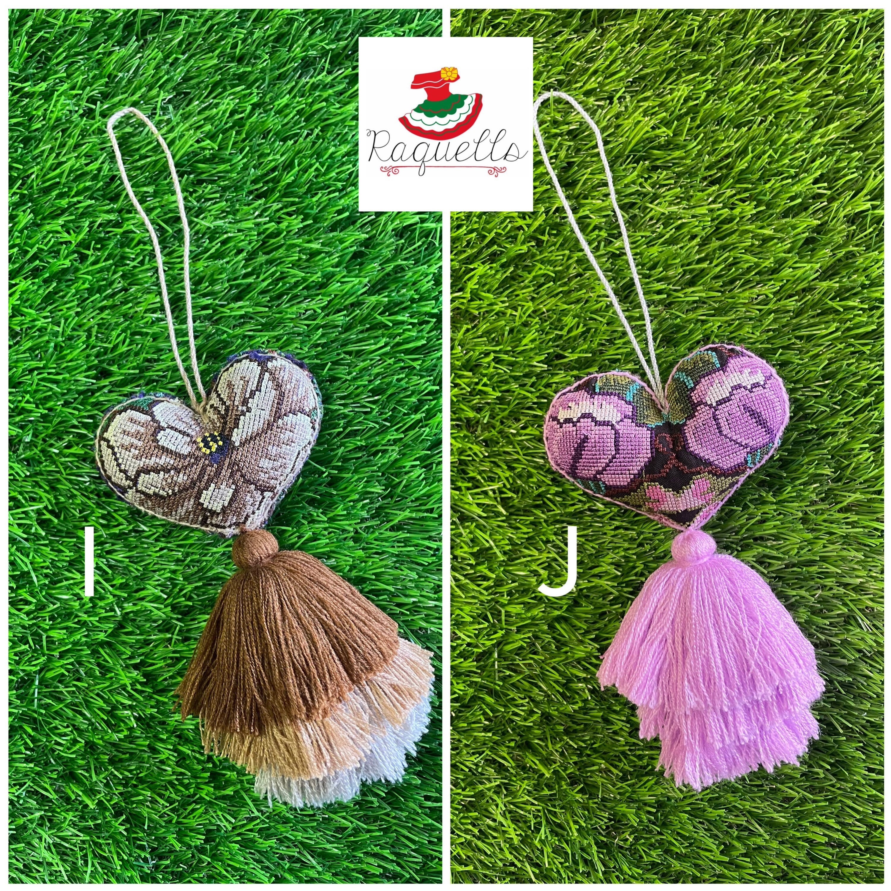 Image of Heart Handmade Tassel PomPom - Artisan Made PomPom - Heart Decor