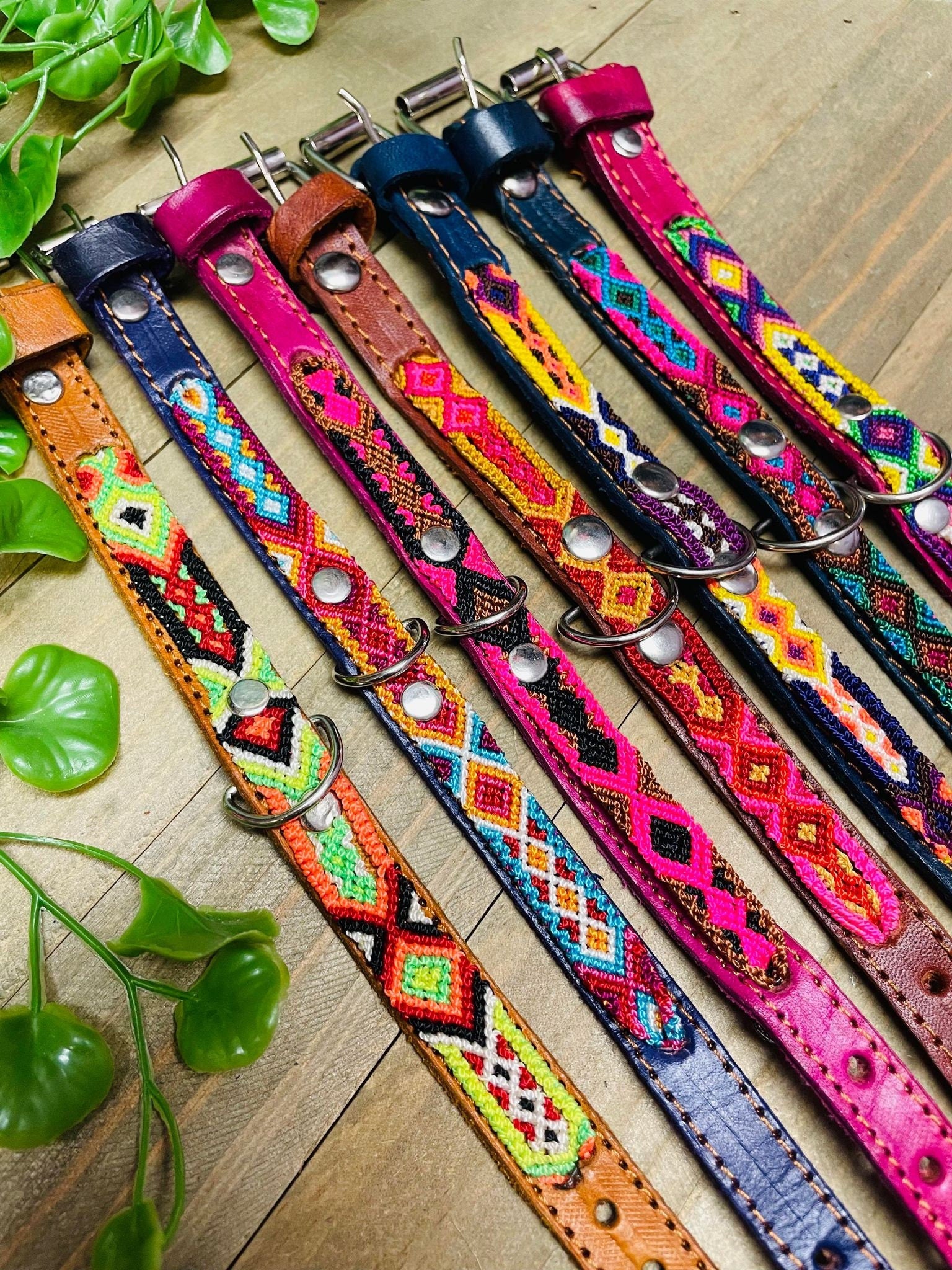 Image of Mexican Extra Small Dog Collars - Artisanal Handmade Dog Collars - Leather Collars