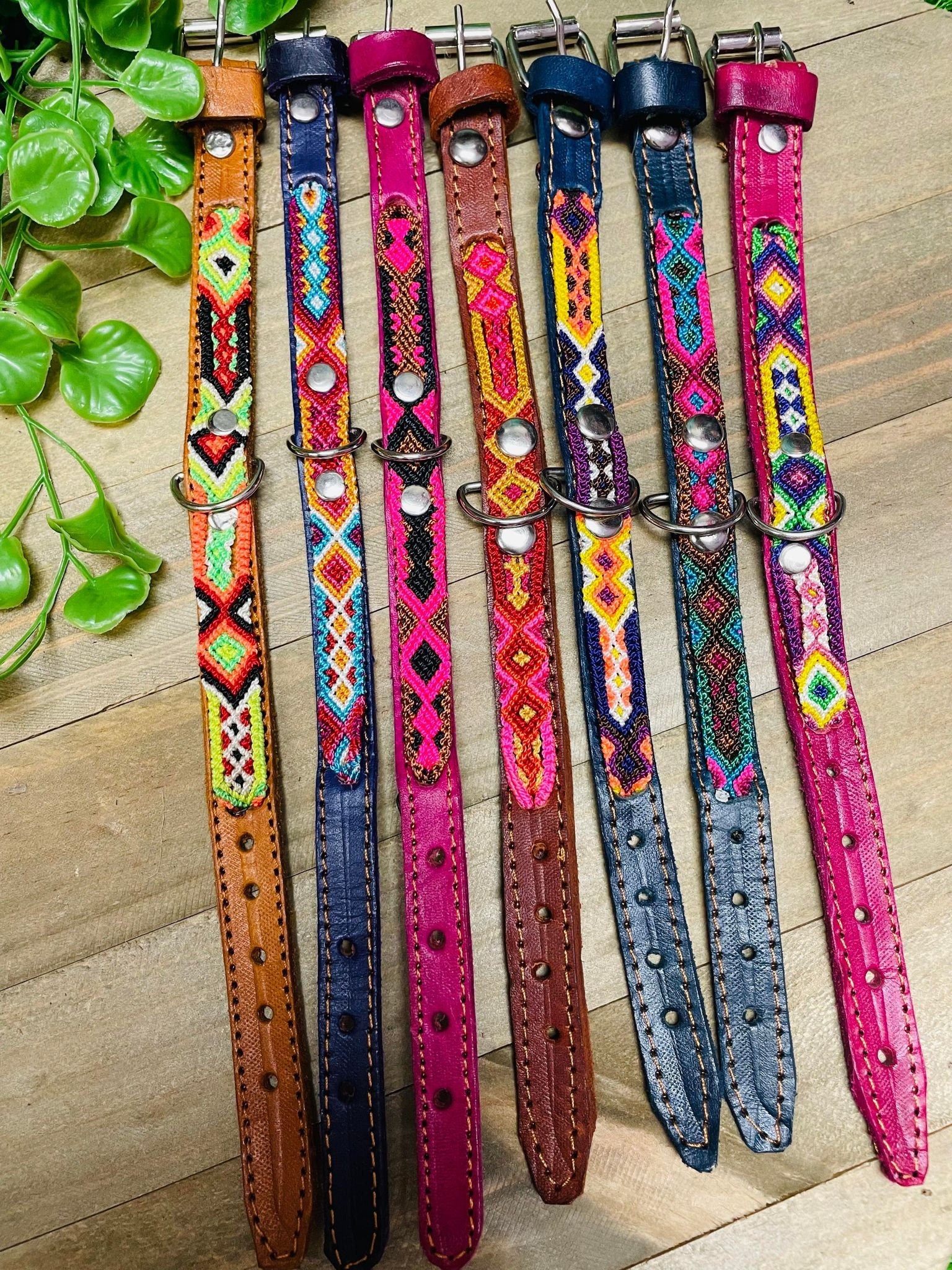 Image of Mexican Extra Small Dog Collars - Artisanal Handmade Dog Collars - Leather Collars