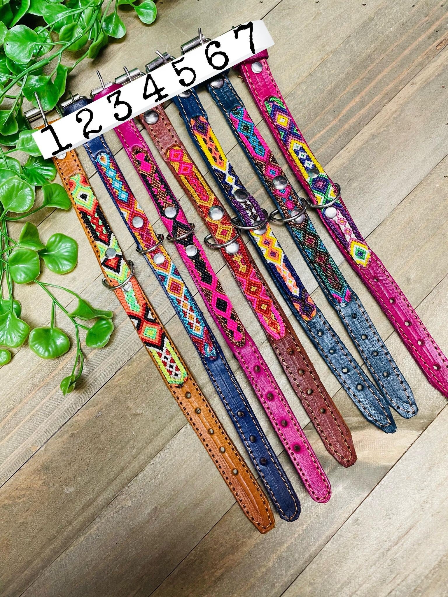 Image of Mexican Extra Small Dog Collars - Artisanal Handmade Dog Collars - Leather Collars