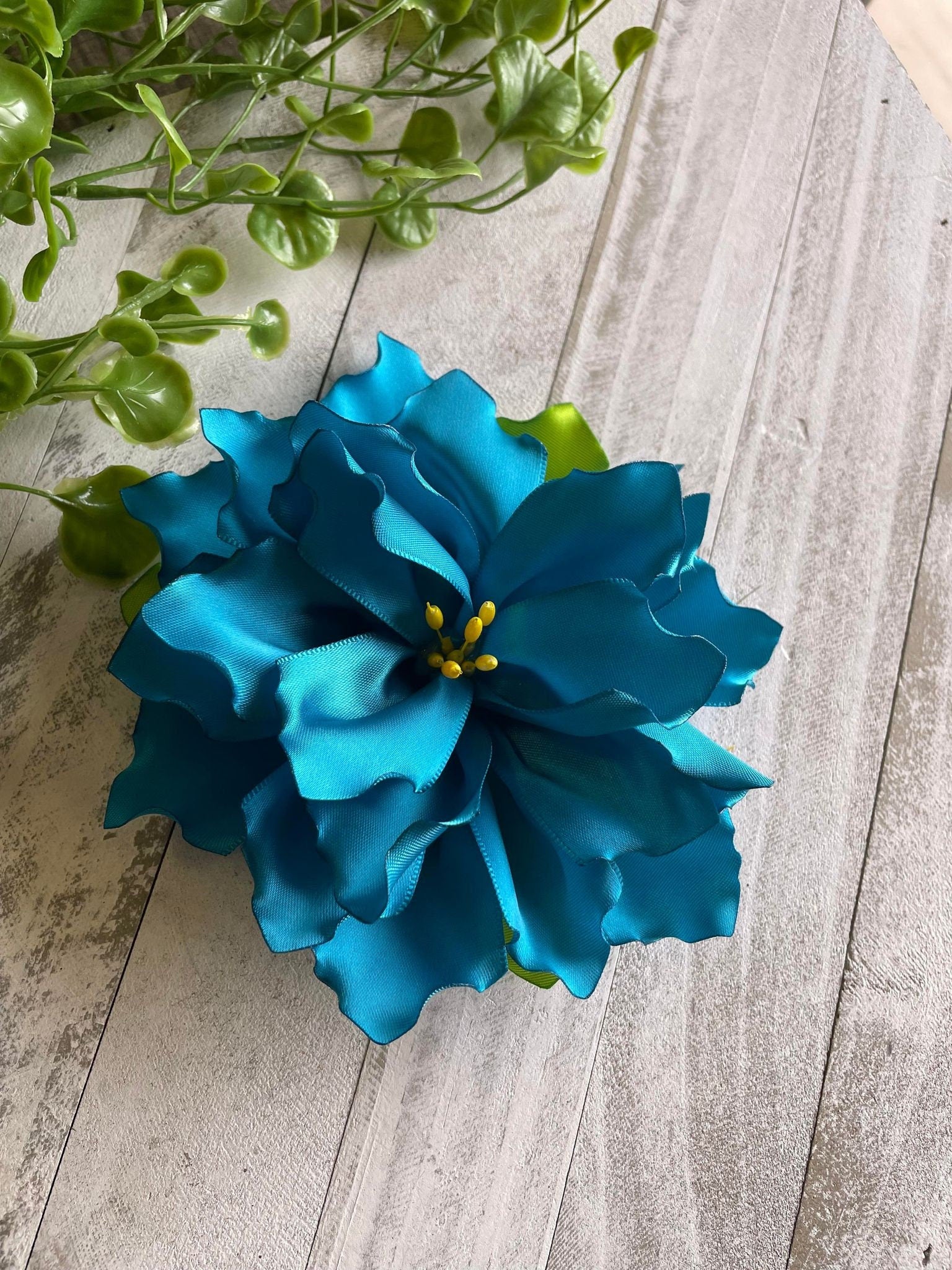Handmade Beautiful Ribbon Flower - Artisanal Fabric - Artisan Made Flower- Handcrafted Hair Piece