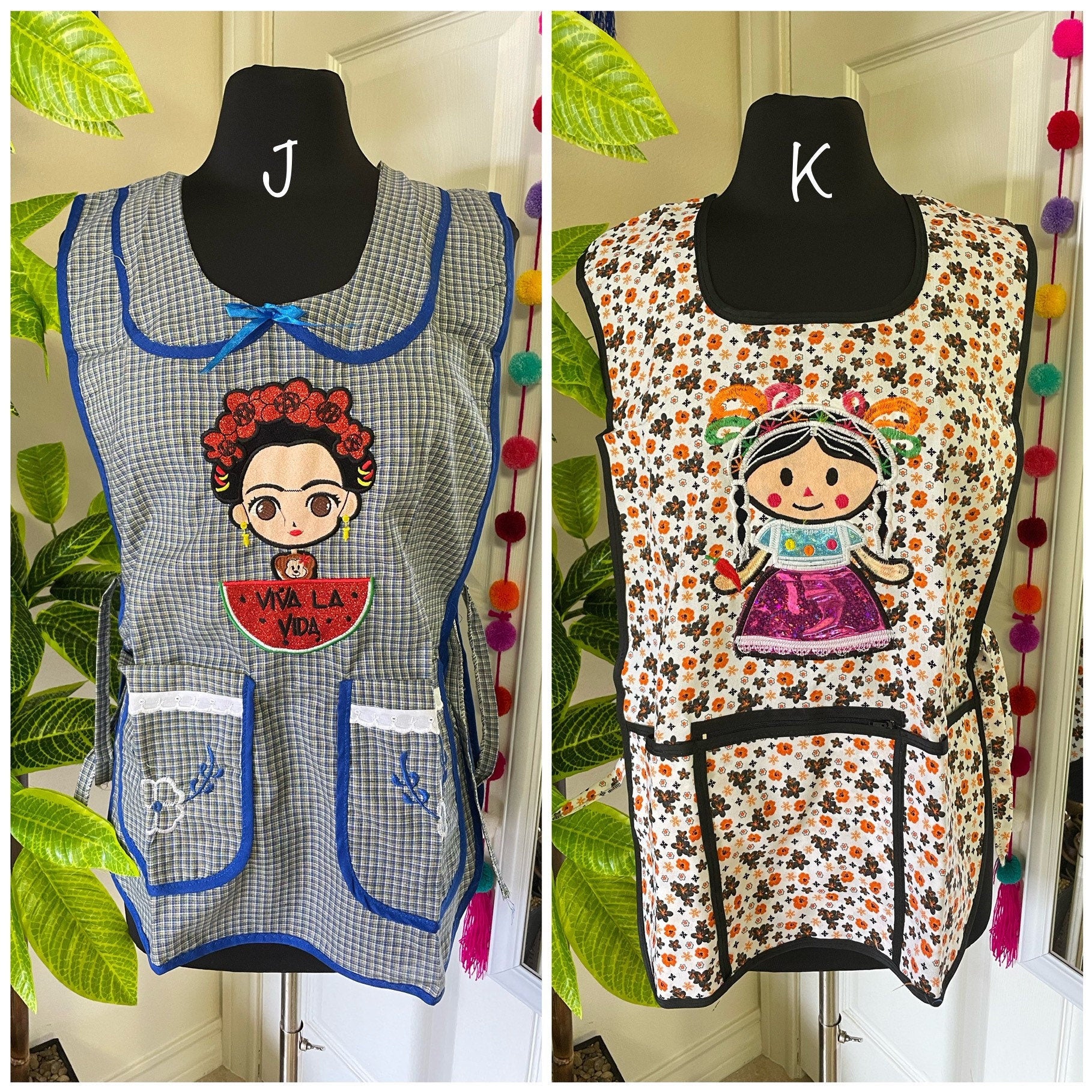 Beautiful Embroidered Chore Aprons - Artisanal Aprons