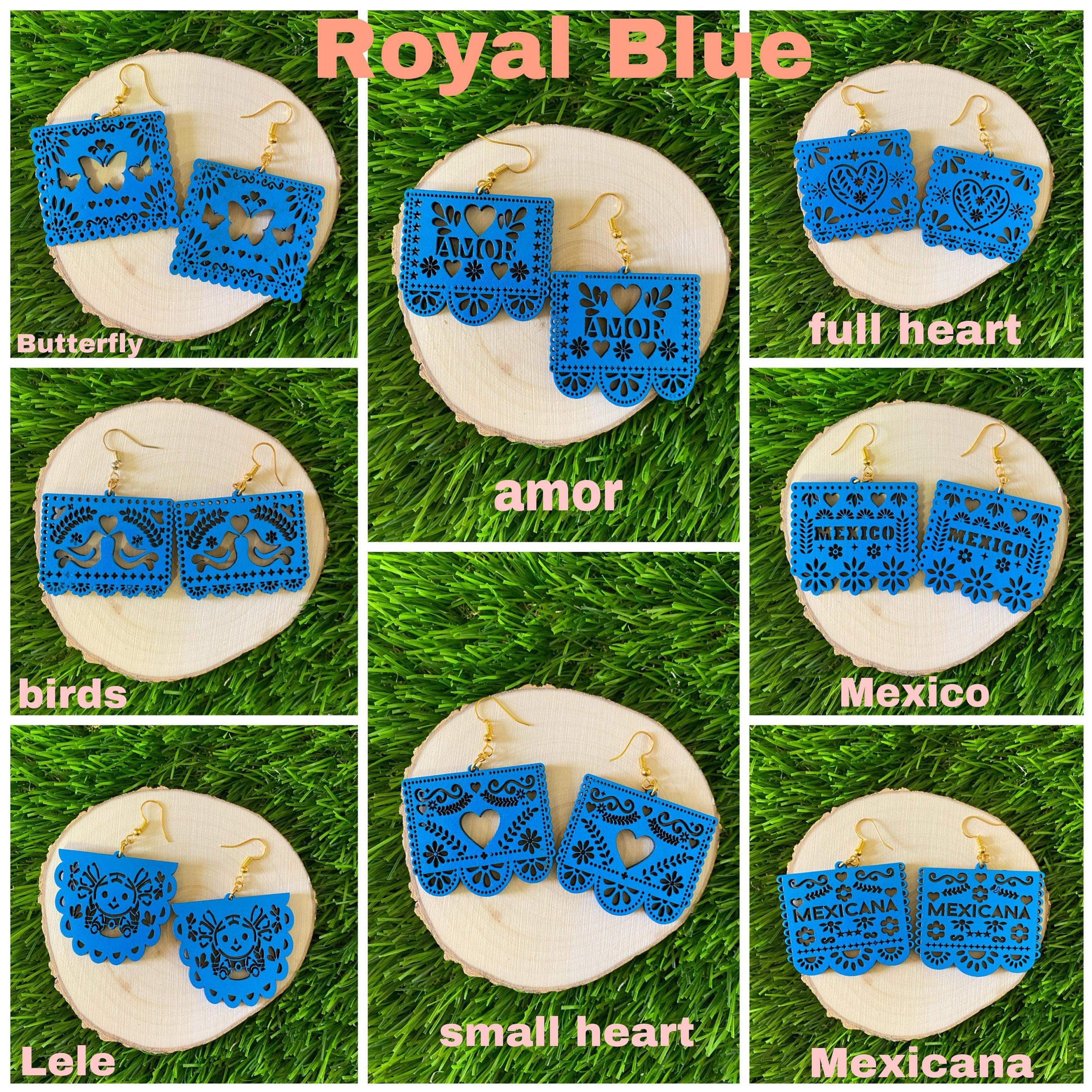 Image of Beautiful Hand Made Wooden Papel Picado Earrings - Artisan Made Earrings from Guadalajara, Mexico - Earrings