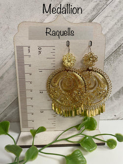 Image of 3 Margaritas-Gorgeous & Elegant Mexican Gold Plated Filigree Earrings