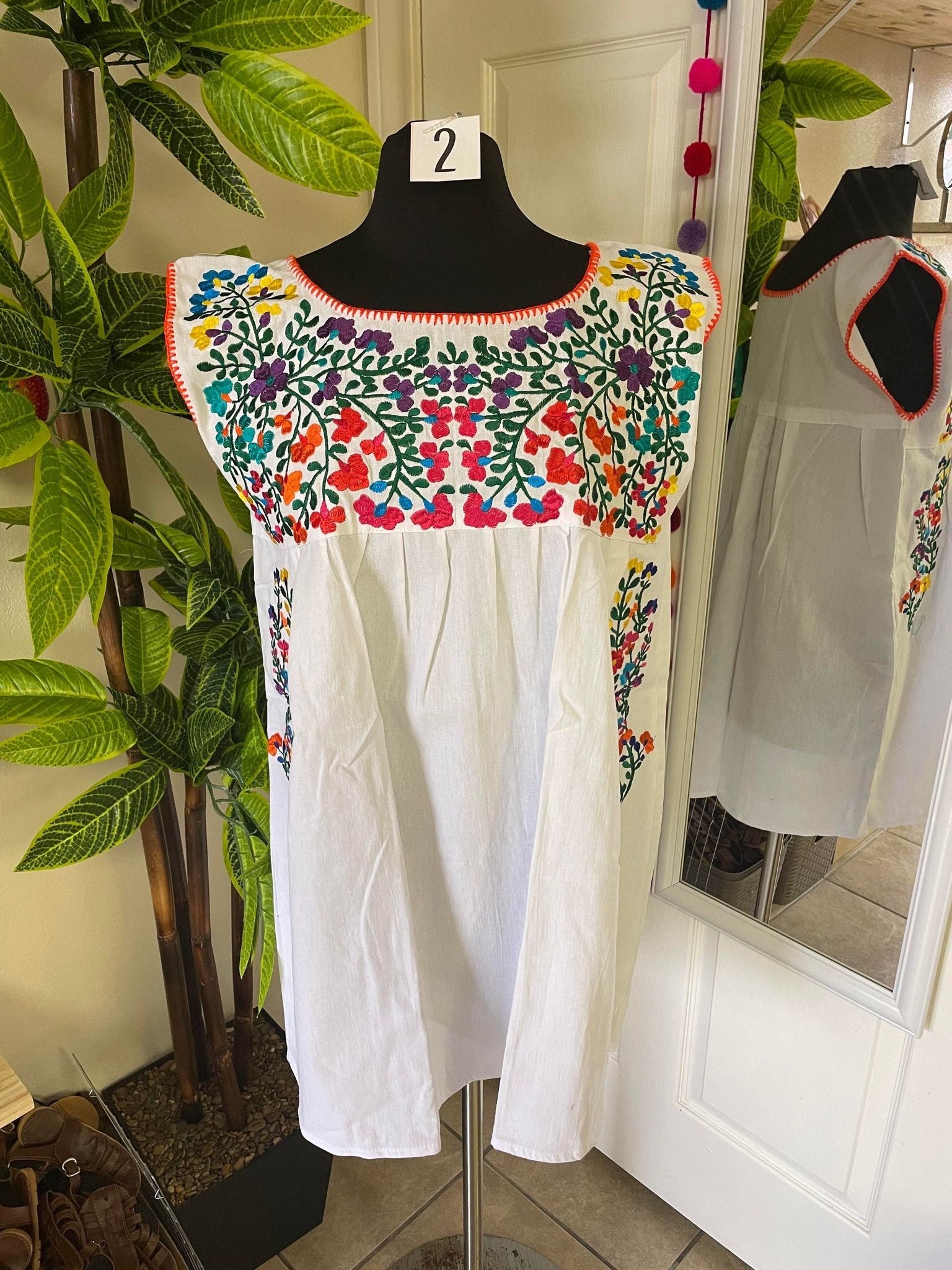 Juanita Hand Embroidered Blouse - Handmade Blouse - Artisanal Wear - Size Large