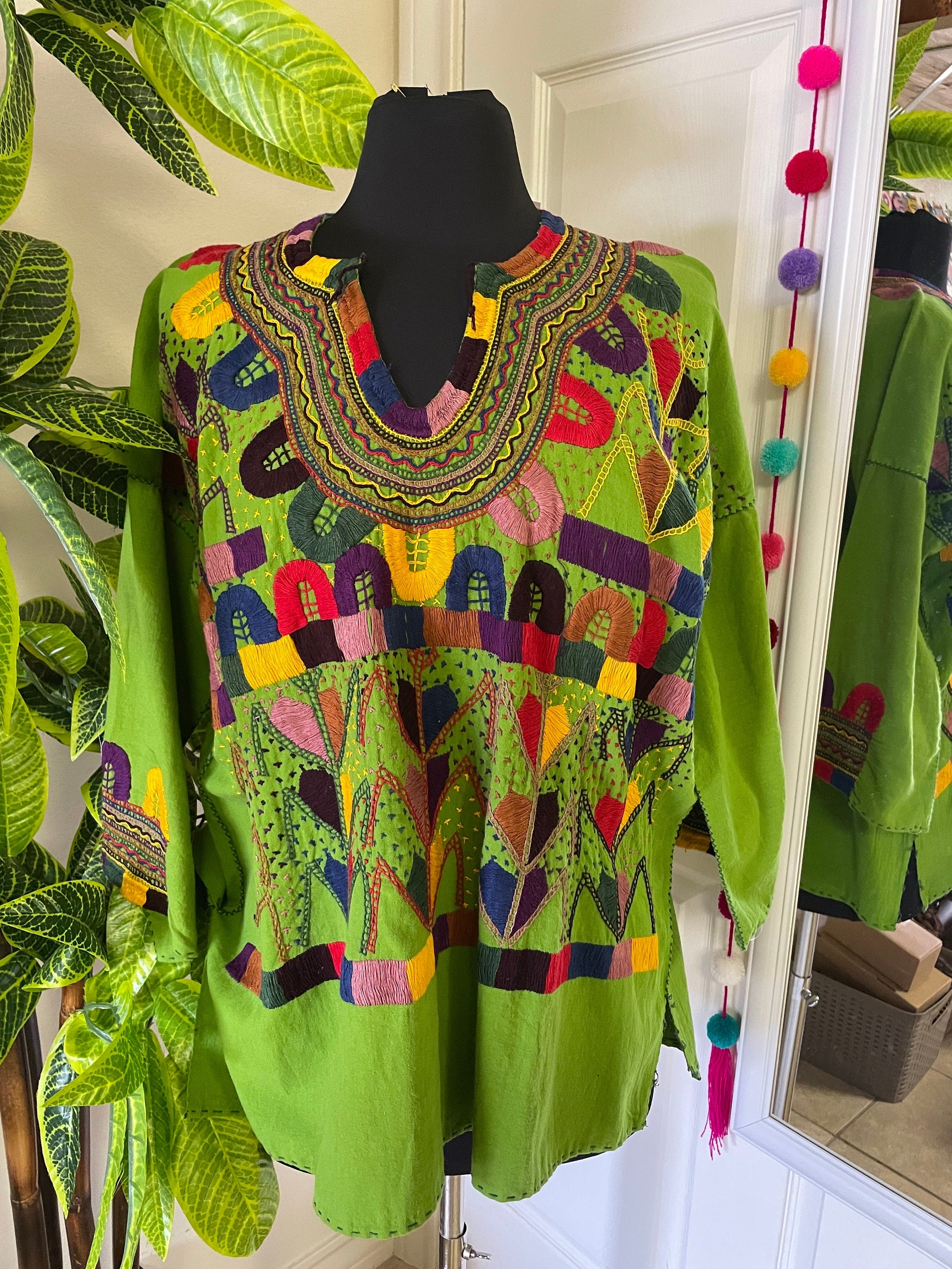 Beautiful Floral Embroidered Blouse - Mexican Embroidered Blouse - Floral Designs