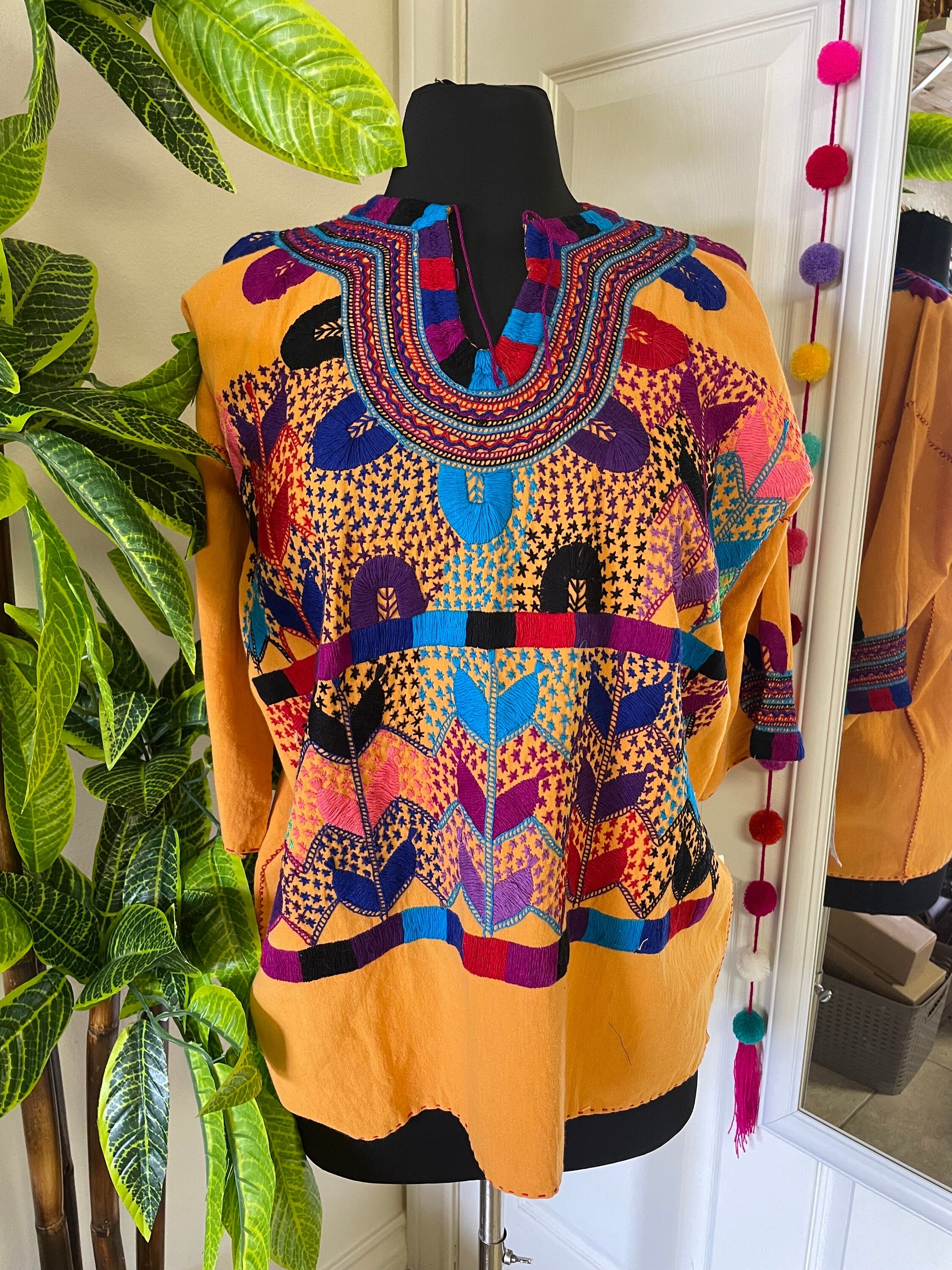 Image of Beautiful Floral Embroidered Blouse - Mexican Embroidered Blouse - Floral Designs