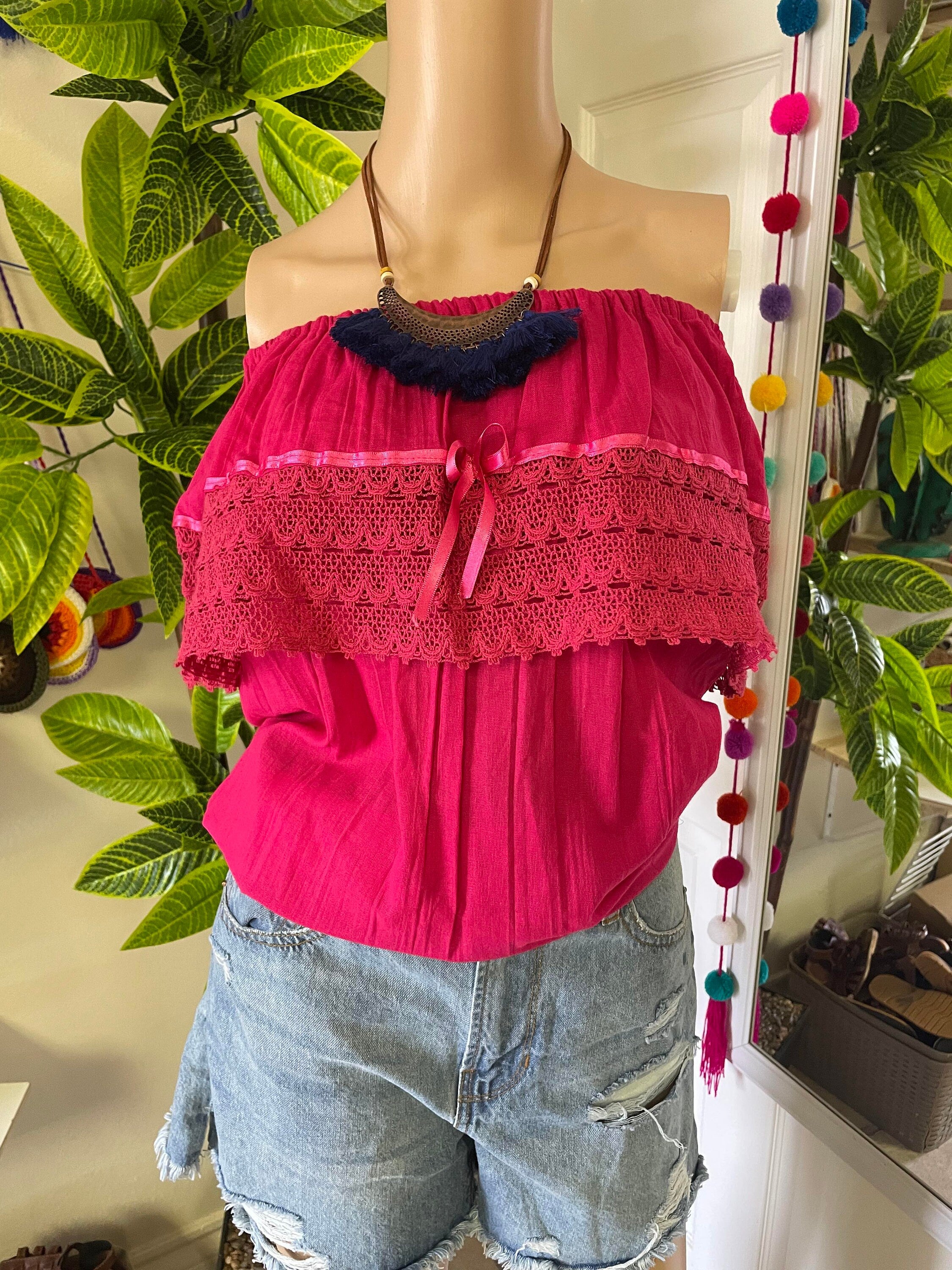 Image of Summer Loose Fit Top - Artisan Made Blouse - Fresh Trendy Top - S/M
