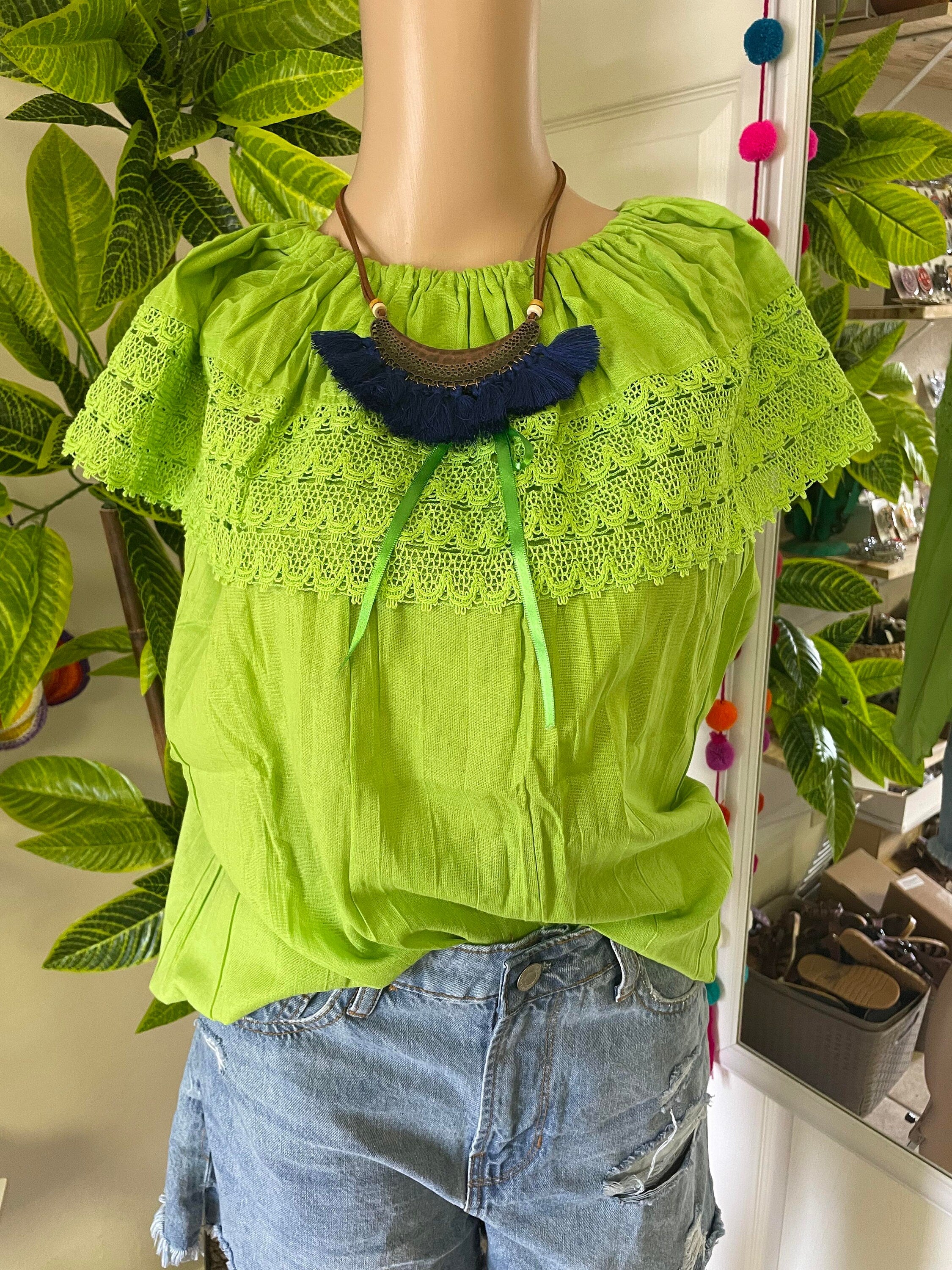 Image of Summer Loose Fit Top - Artisan Made Blouse - Fresh Trendy Top - S/M