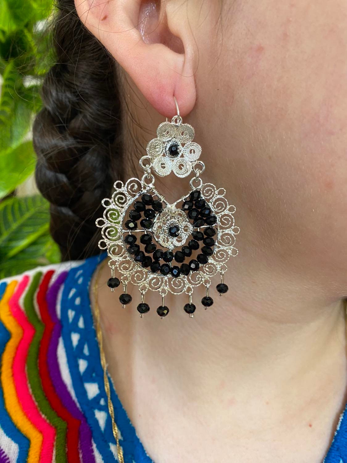 Image of Traditional Mexican Artisanal Earrings - Beautiful Gold Plated Folkloric Earrings made by our Oaxaca Artisan Partners