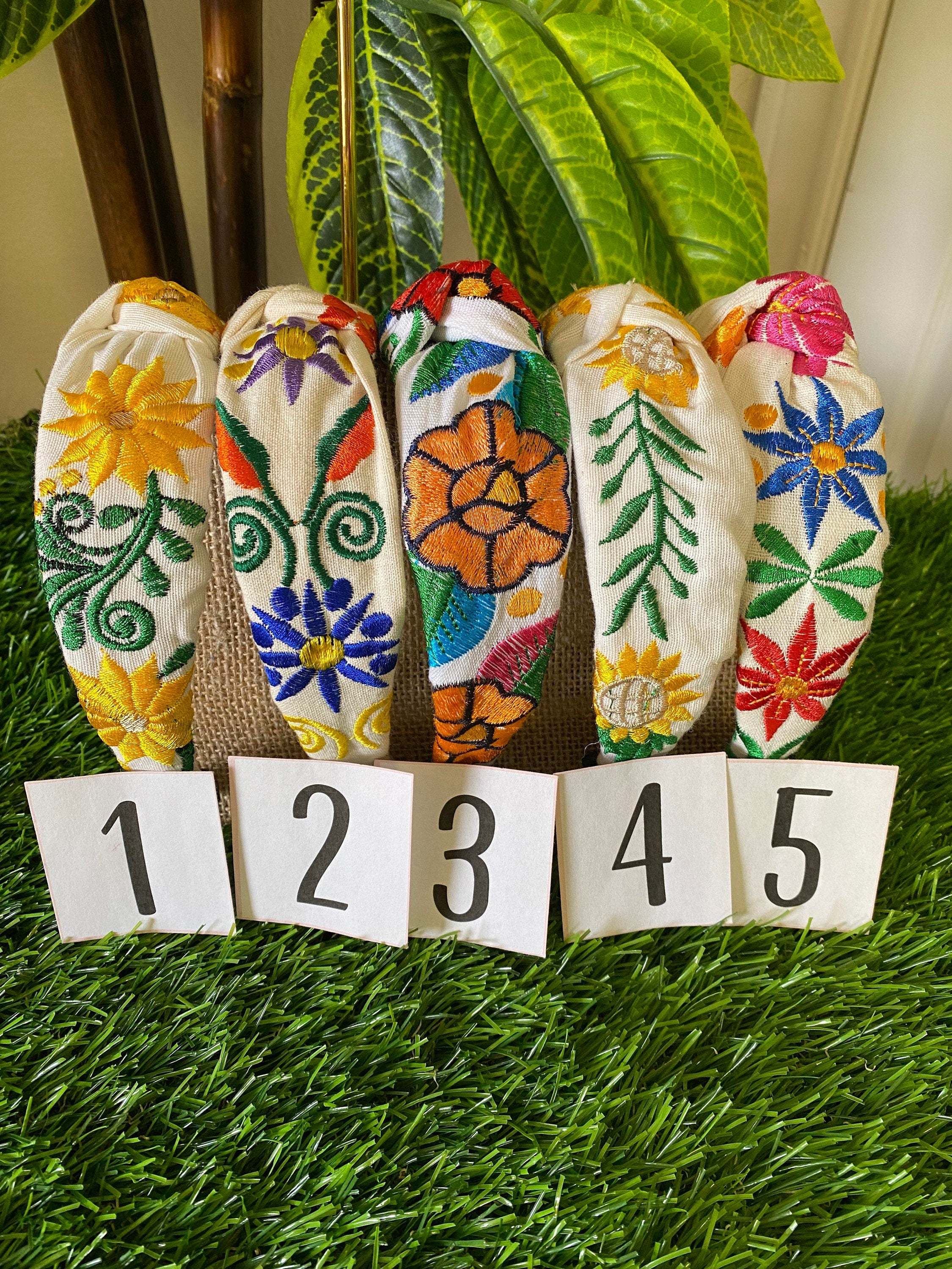 Hand Embroidered Floral Headbands - Artisanal Headbands - Handcrafted Headbands from Chiapas, Mexico