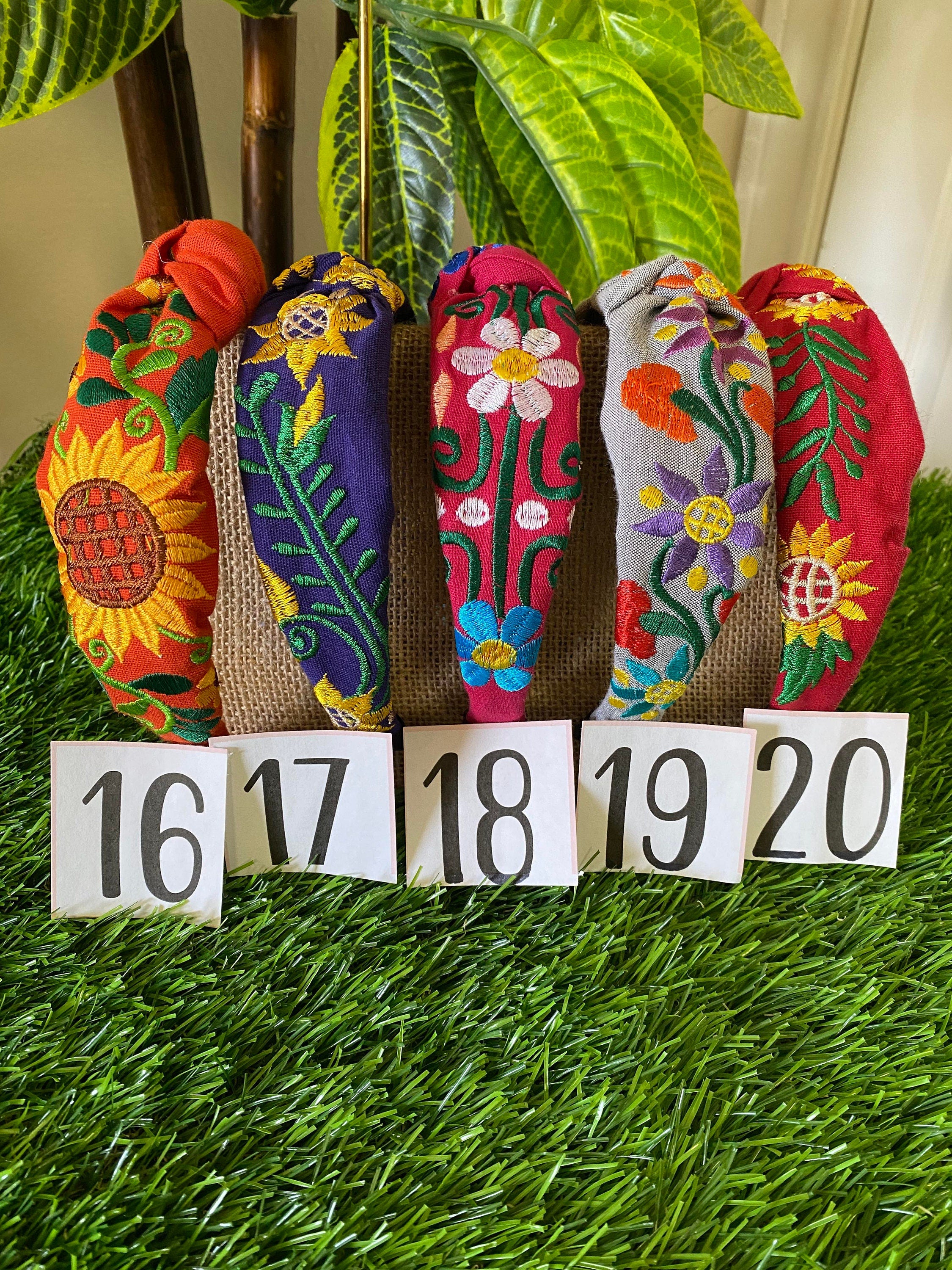 Hand Embroidered Floral Headbands - Artisanal Headbands - Handcrafted Headbands from Chiapas, Mexico