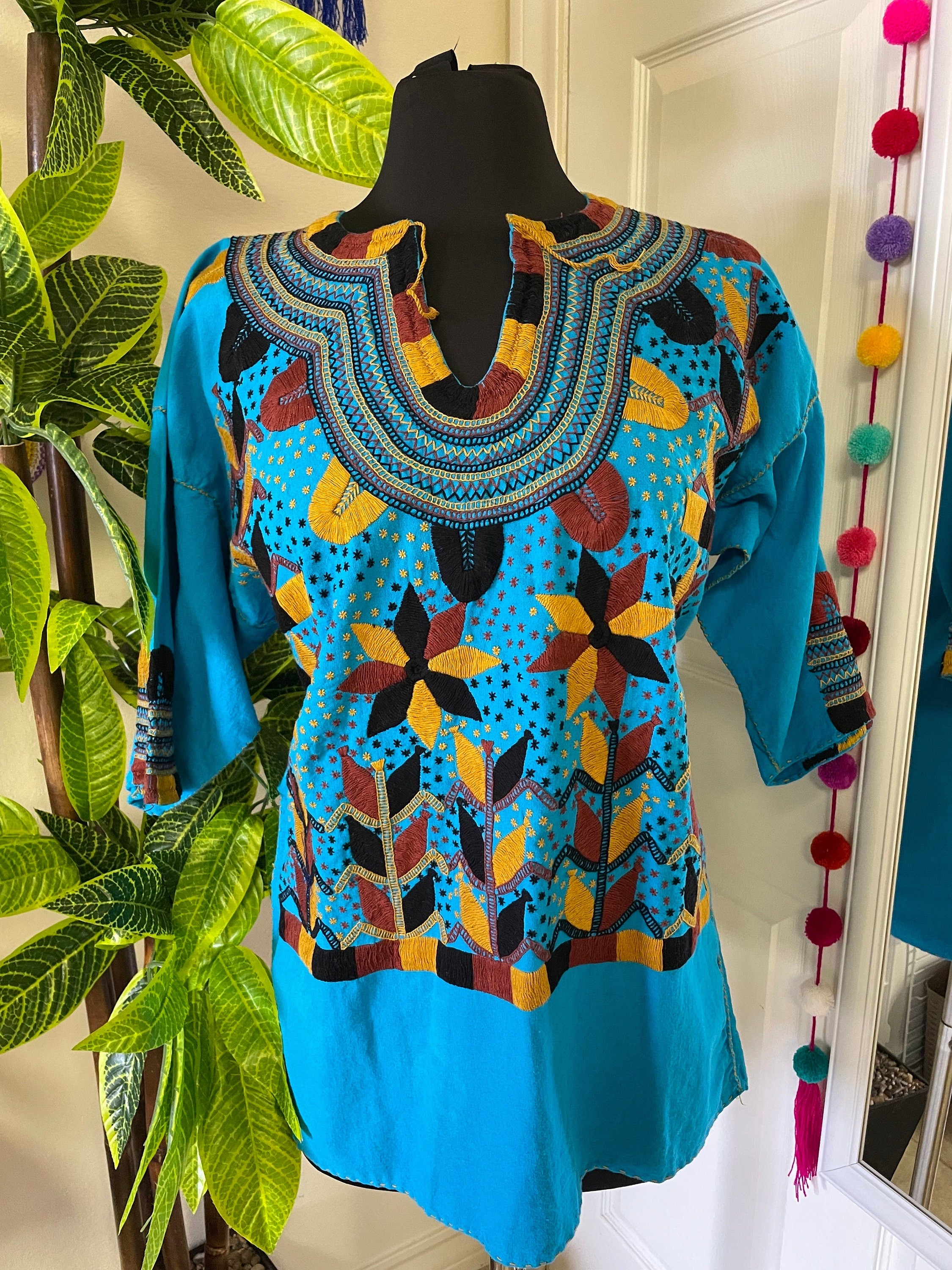 Beautiful Floral Embroidered Blouse - Mexican Embroidered Blouse - Floral Designs