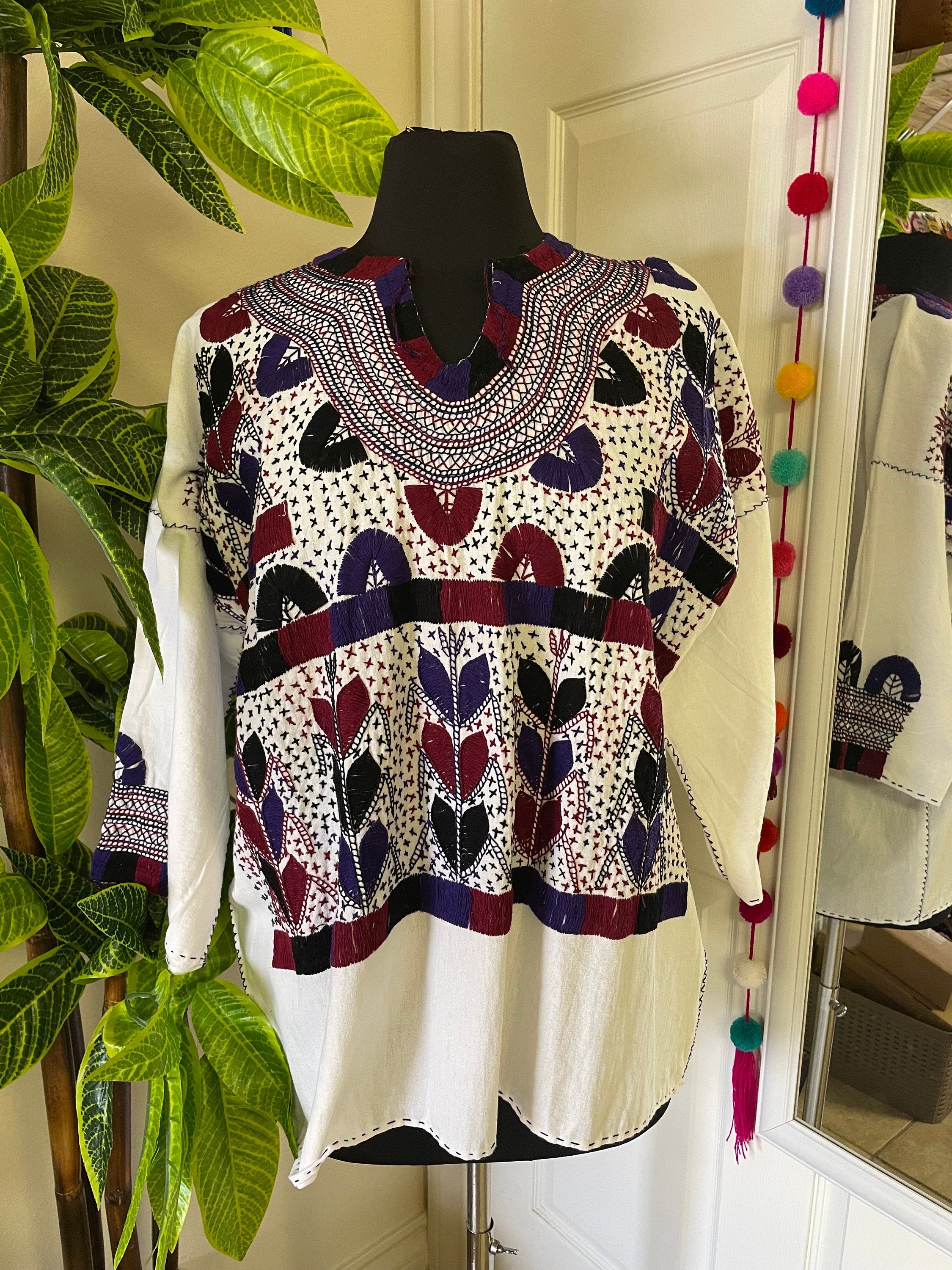 Beautiful Floral Embroidered Blouse - Mexican Embroidered Blouse - Floral Designs