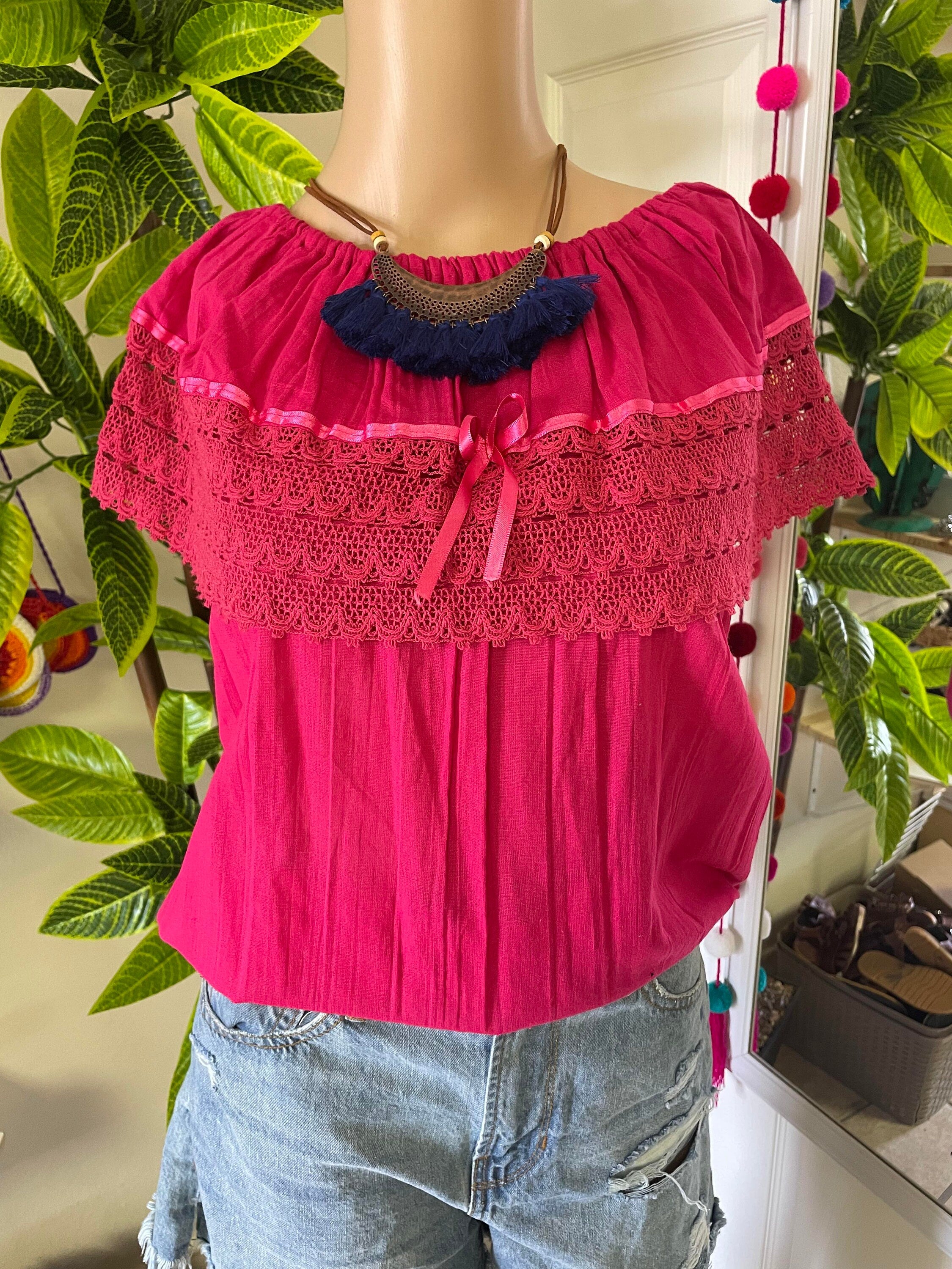Image of Summer Loose Fit Top - Artisan Made Blouse - Fresh Trendy Top - S/M