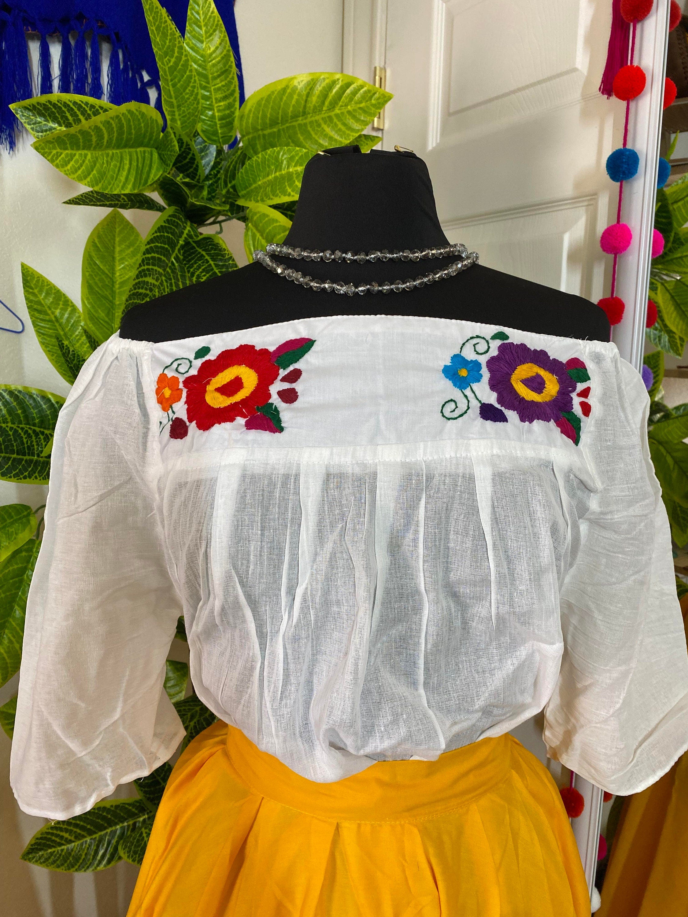 Image of Off The Shoulder Embroidered Loose Fit Gauze Blouse