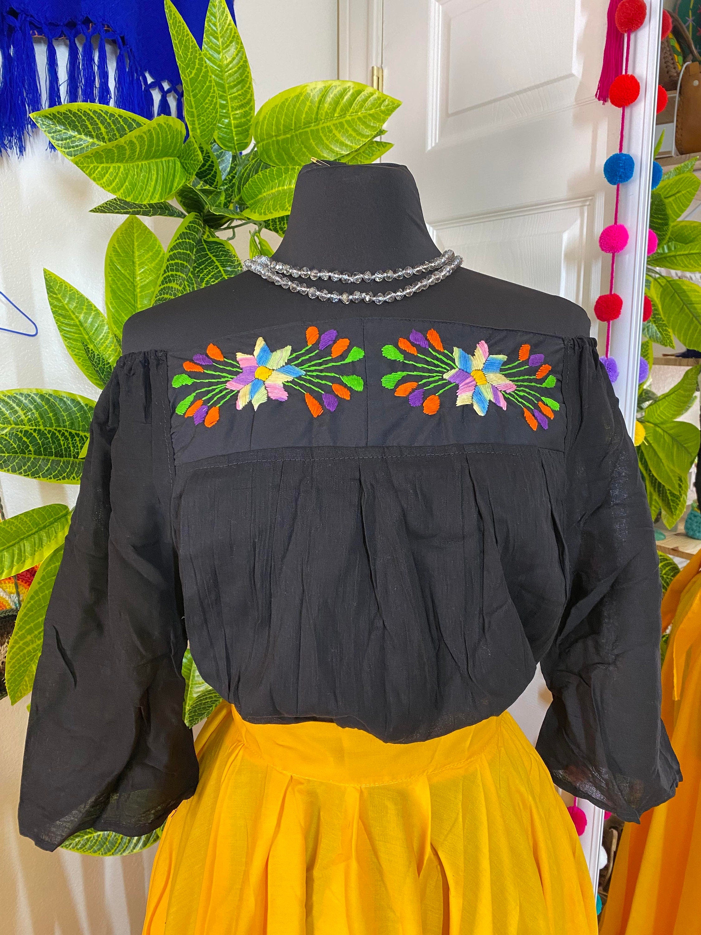 Image of Off The Shoulder Embroidered Loose Fit Gauze Blouse