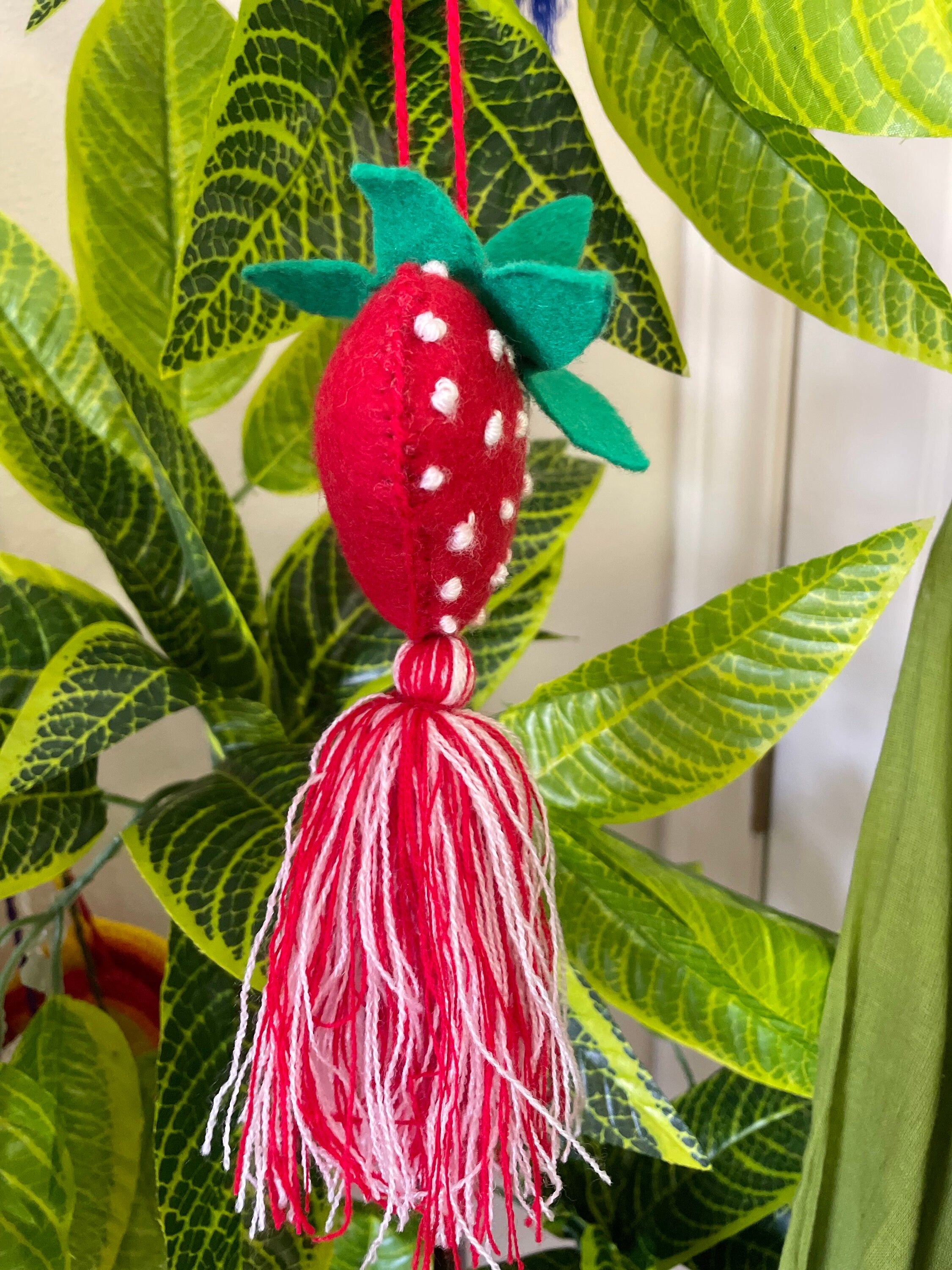 Berry Heart Handmade Tassel PomPom - Artisan Made PomPom - Decor