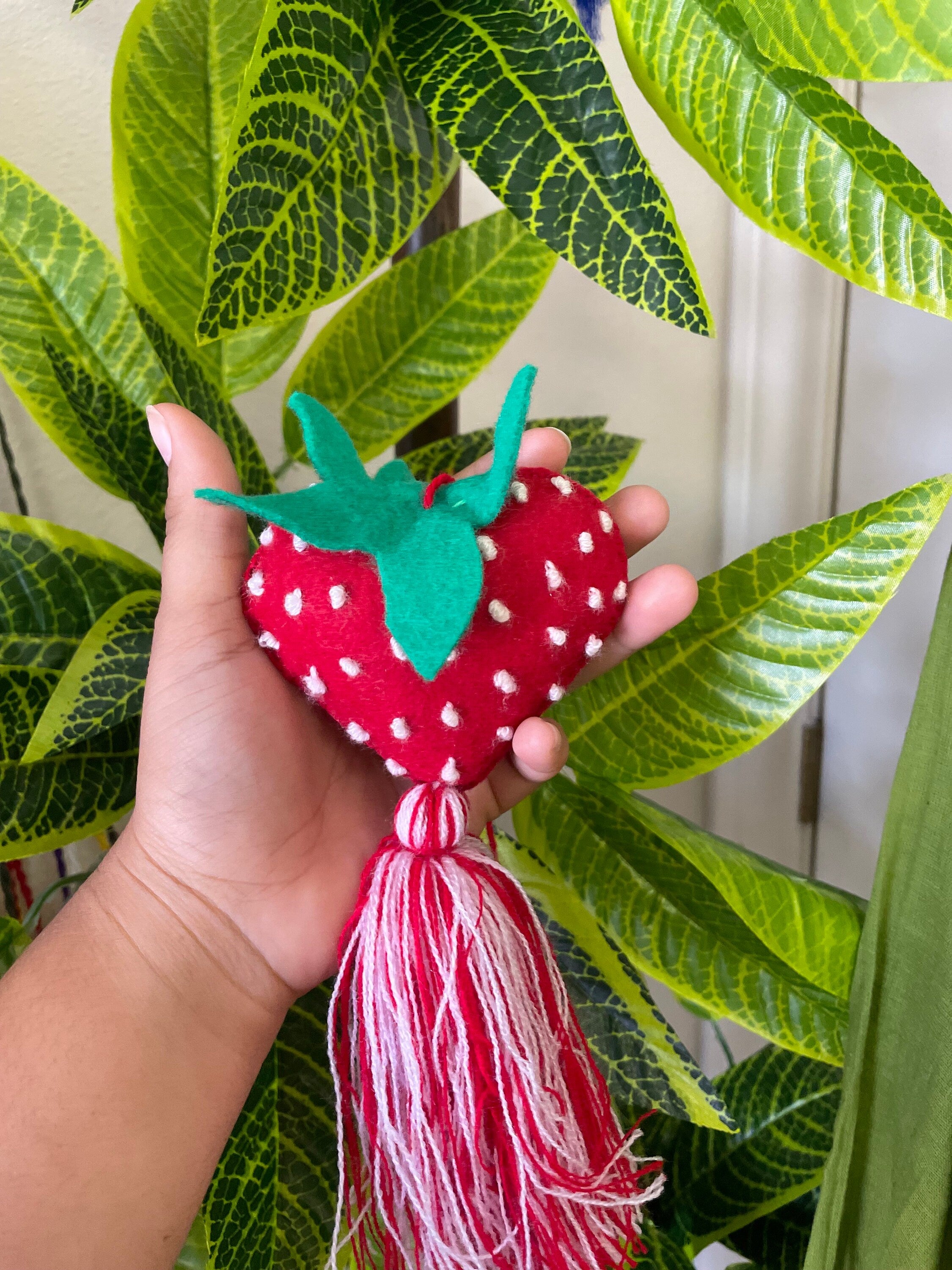 Berry Heart Handmade Tassel PomPom - Artisan Made PomPom - Decor