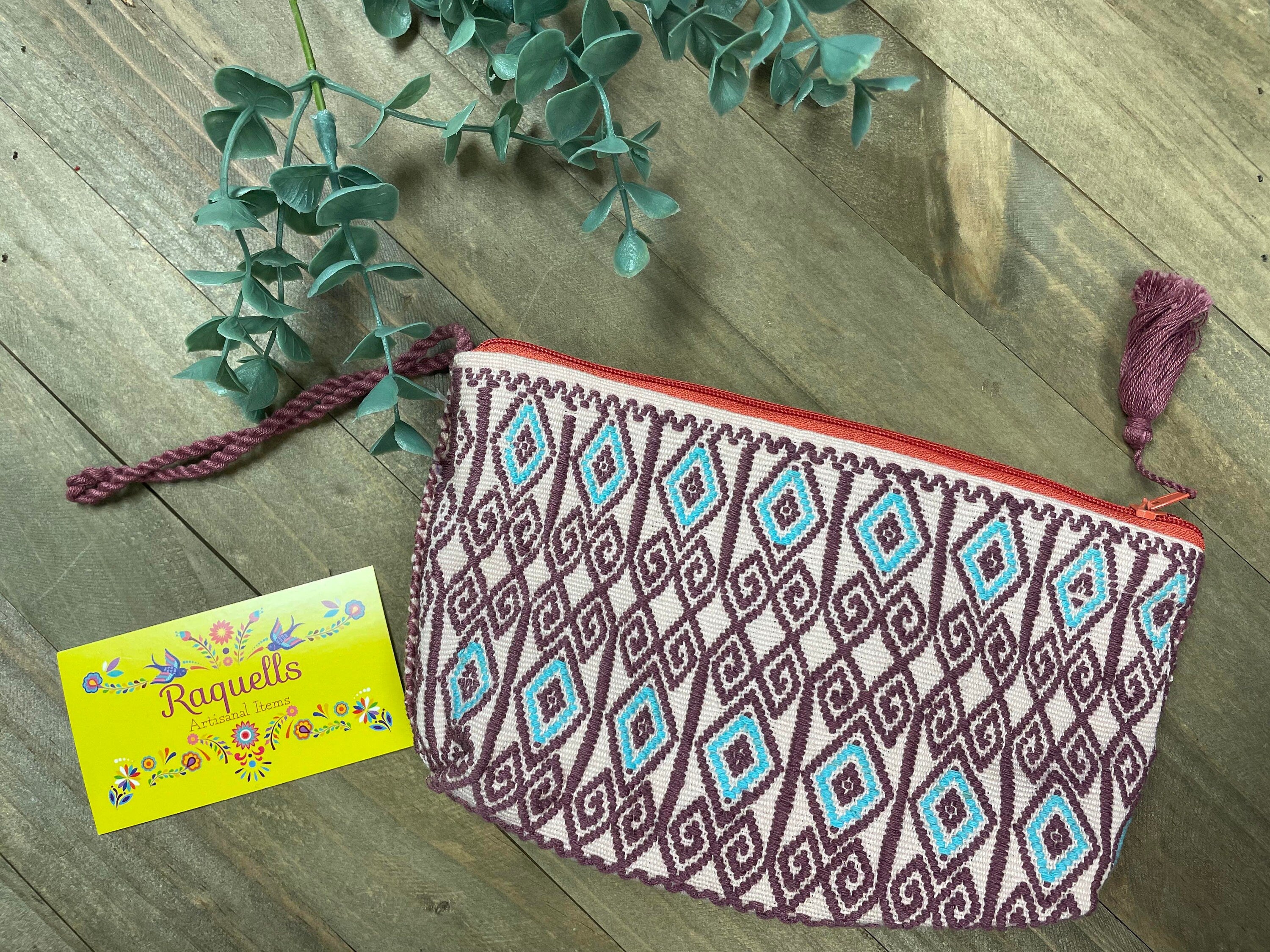 Image of Handmade Mexican Wristlet - Toiletry Bag - Handmade Wallet