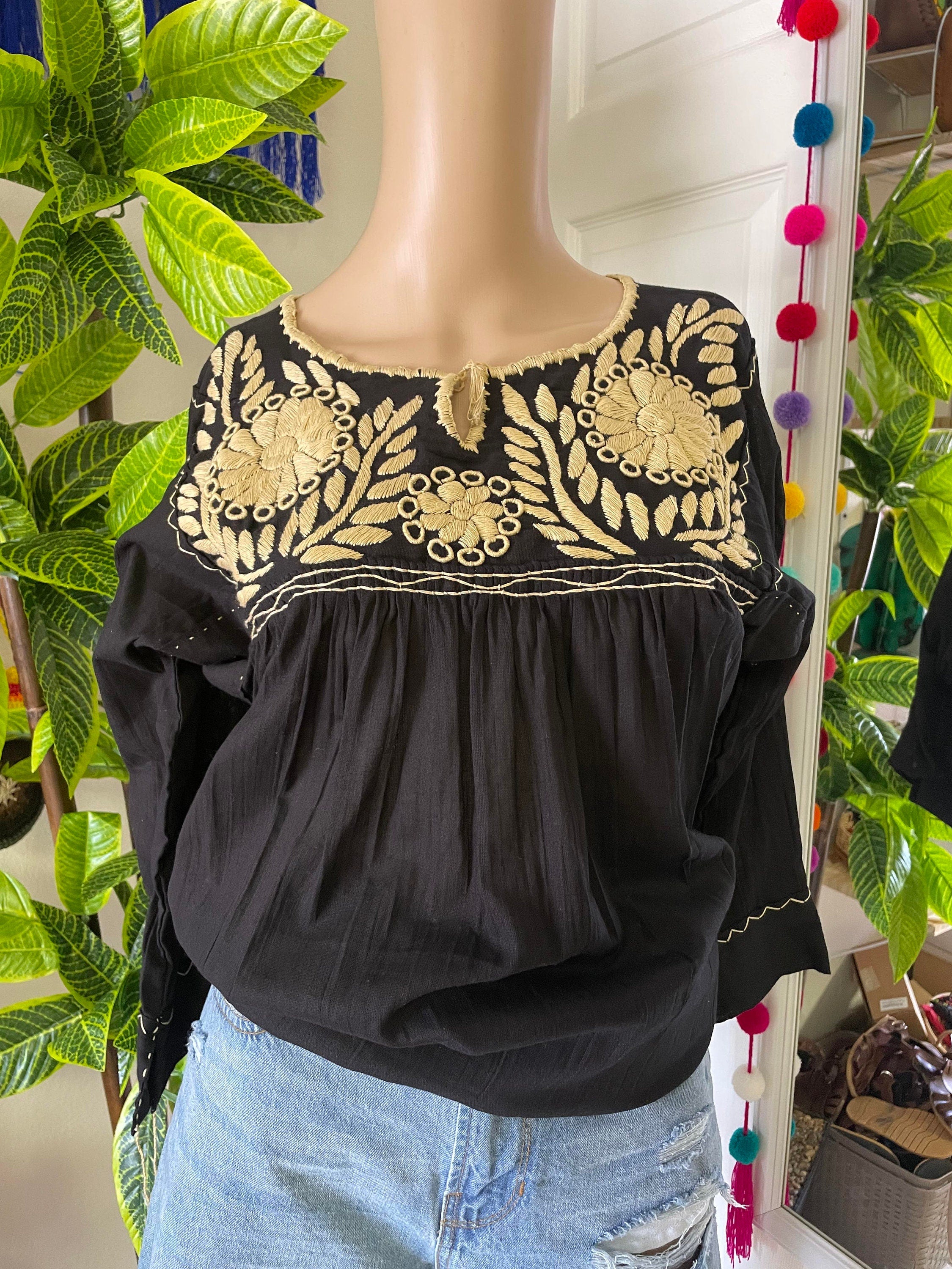 Image of Nice and Gorgeous Gauze Blouse w/Gorgeous Embroidered Flower designs