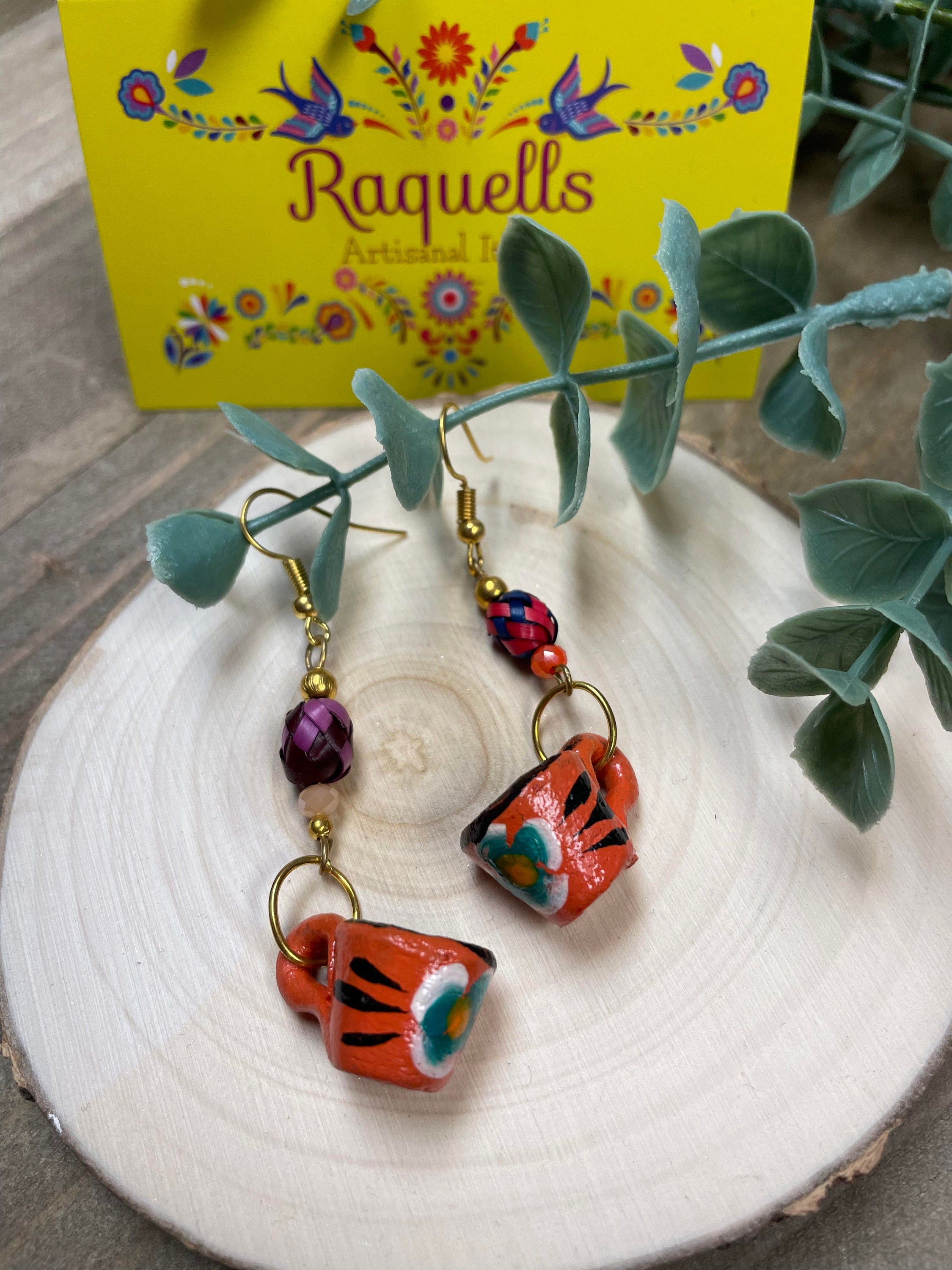 Image of Beautiful Handmade Artisanal Earrings - Mexican Pottery Earrings