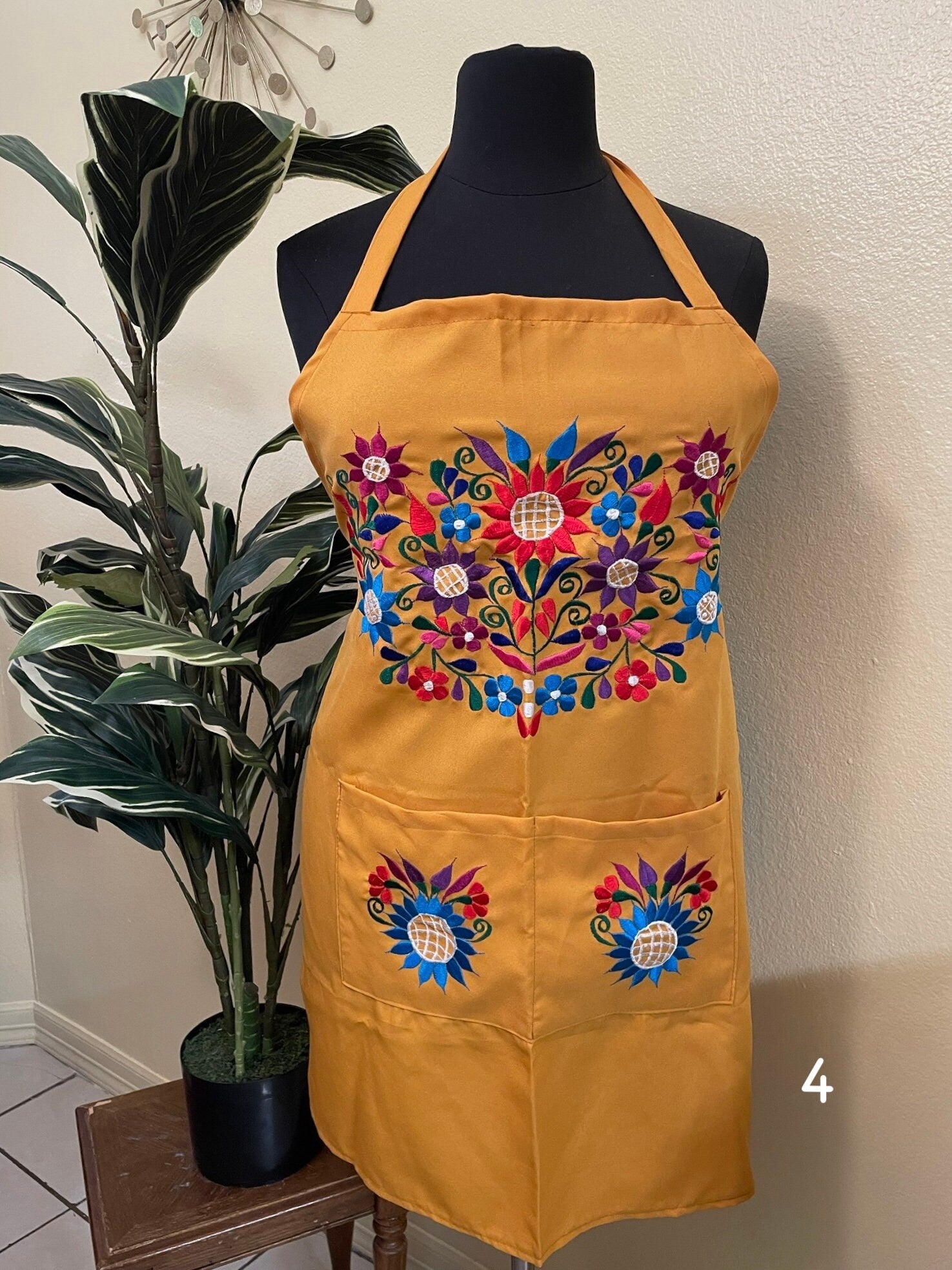 Image of PLUS SIZE - Special & Beautiful Embroidered Edition Aprons - Artisan Made Embroidered Aprons