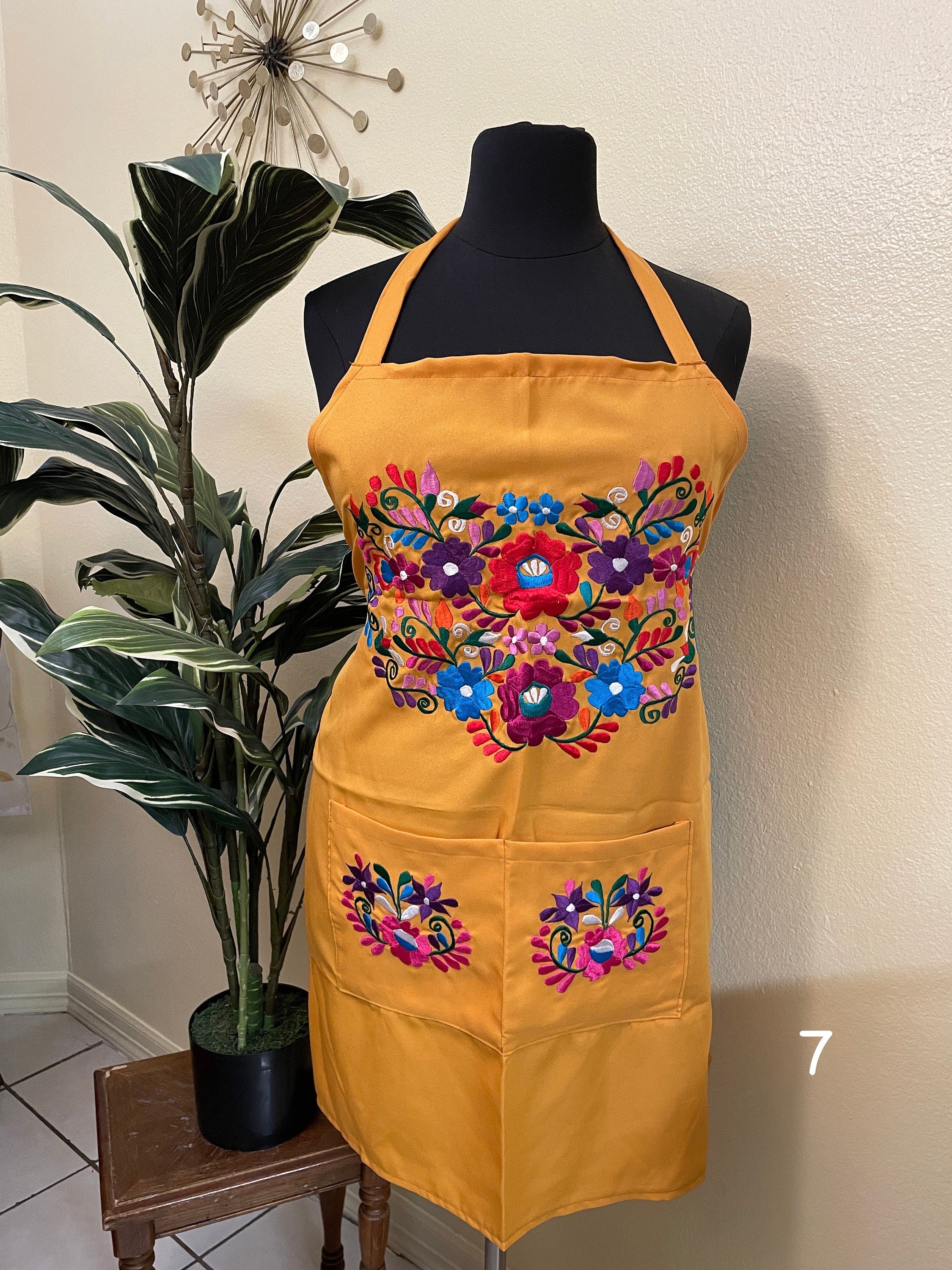 PLUS SIZE - Special & Beautiful Embroidered Edition Aprons - Artisan Made Embroidered Aprons