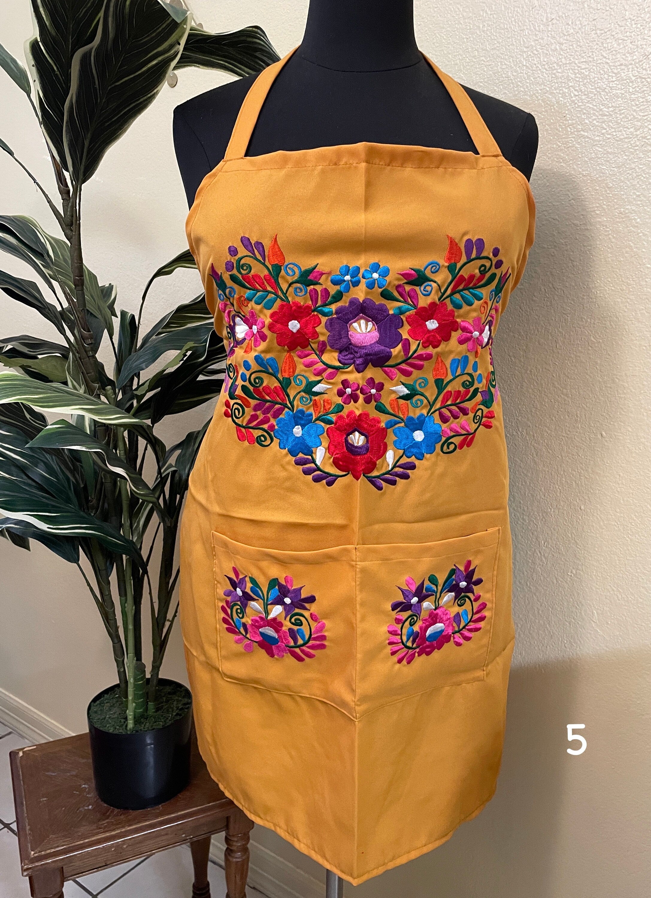 PLUS SIZE - Special & Beautiful Embroidered Edition Aprons - Artisan Made Embroidered Aprons