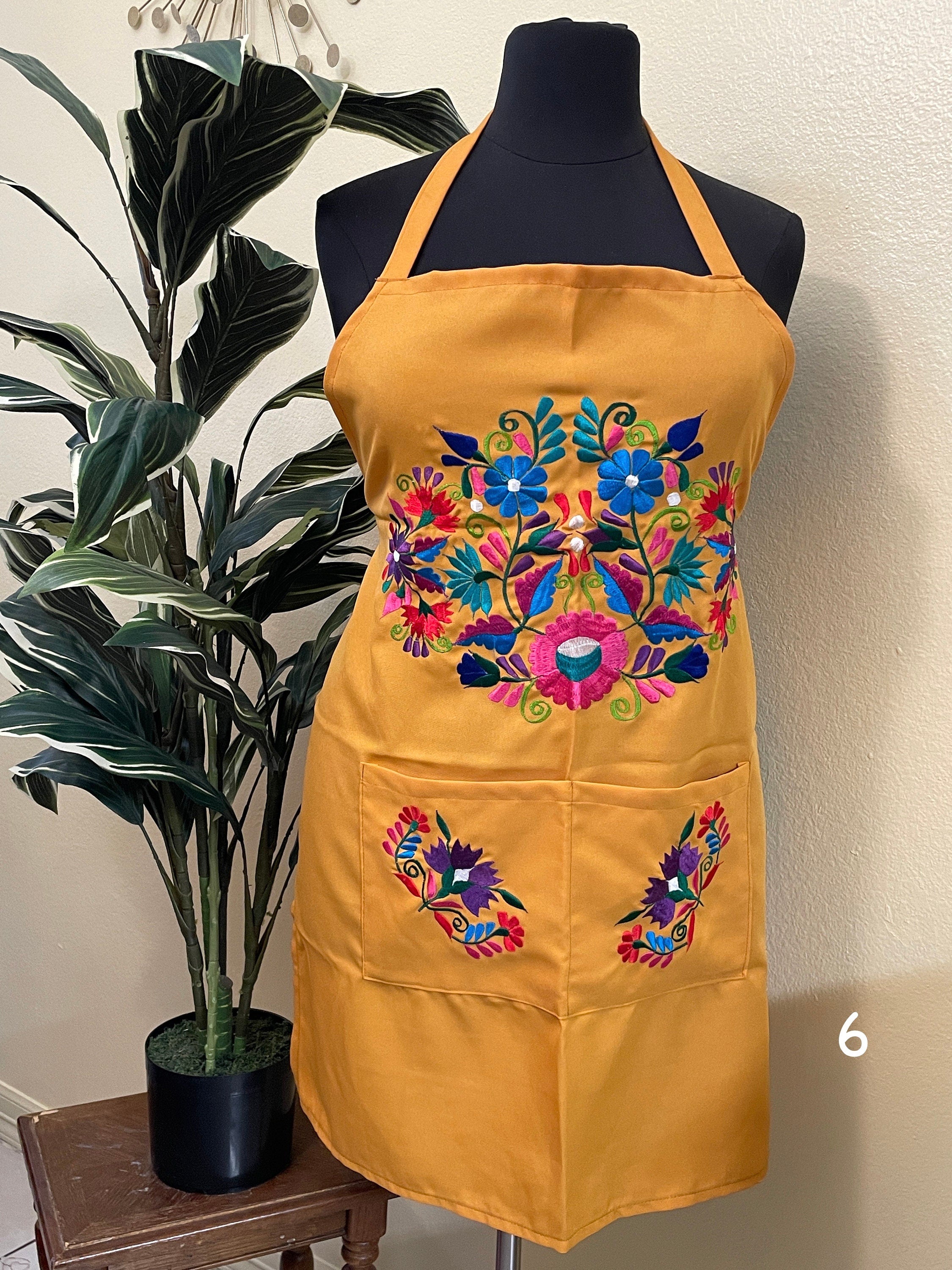 Image of PLUS SIZE - Special & Beautiful Embroidered Edition Aprons - Artisan Made Embroidered Aprons