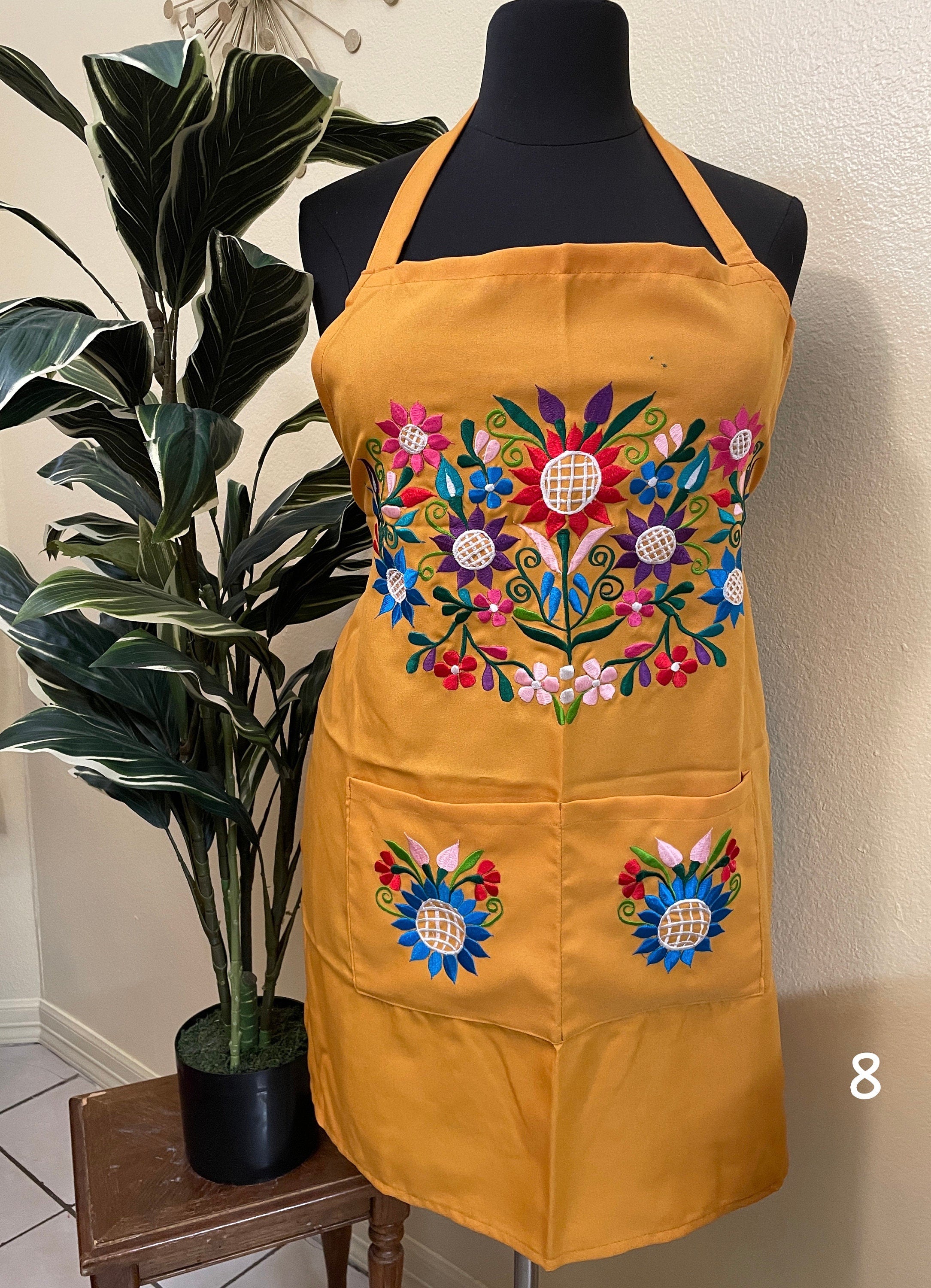 PLUS SIZE - Special & Beautiful Embroidered Edition Aprons - Artisan Made Embroidered Aprons
