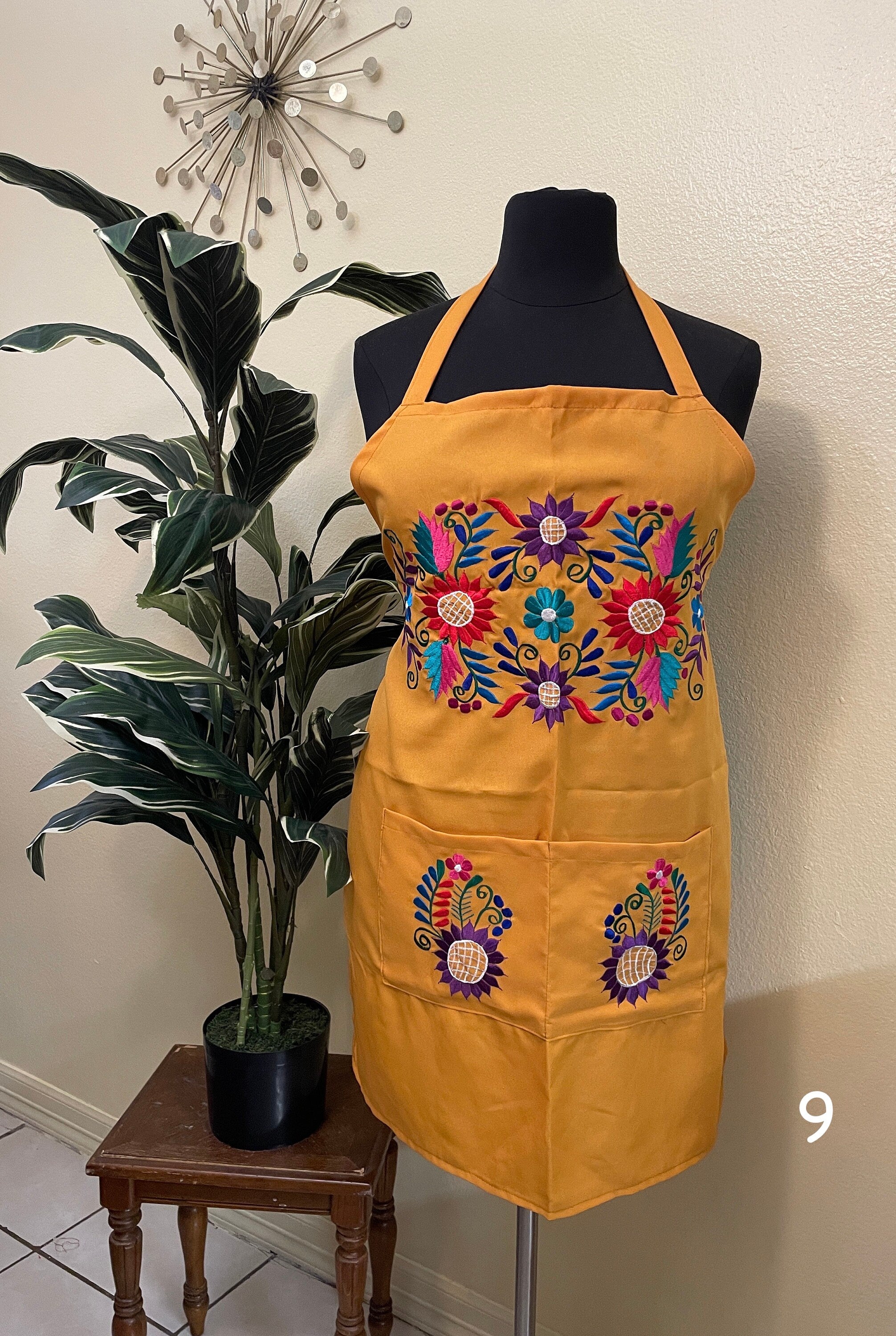 PLUS SIZE - Special & Beautiful Embroidered Edition Aprons - Artisan Made Embroidered Aprons